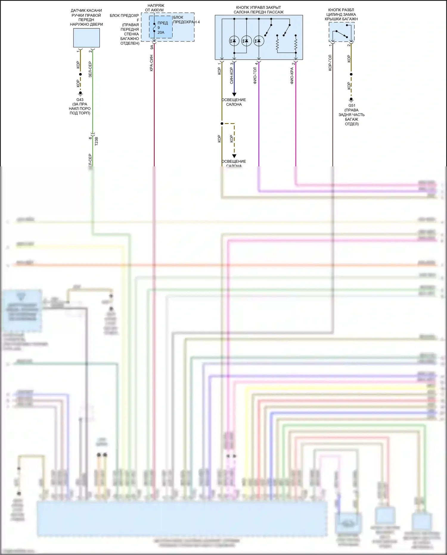 S8 Audi D4 рестайлинг (2013-2018): Сигнализации электросхема (4 из 7) 