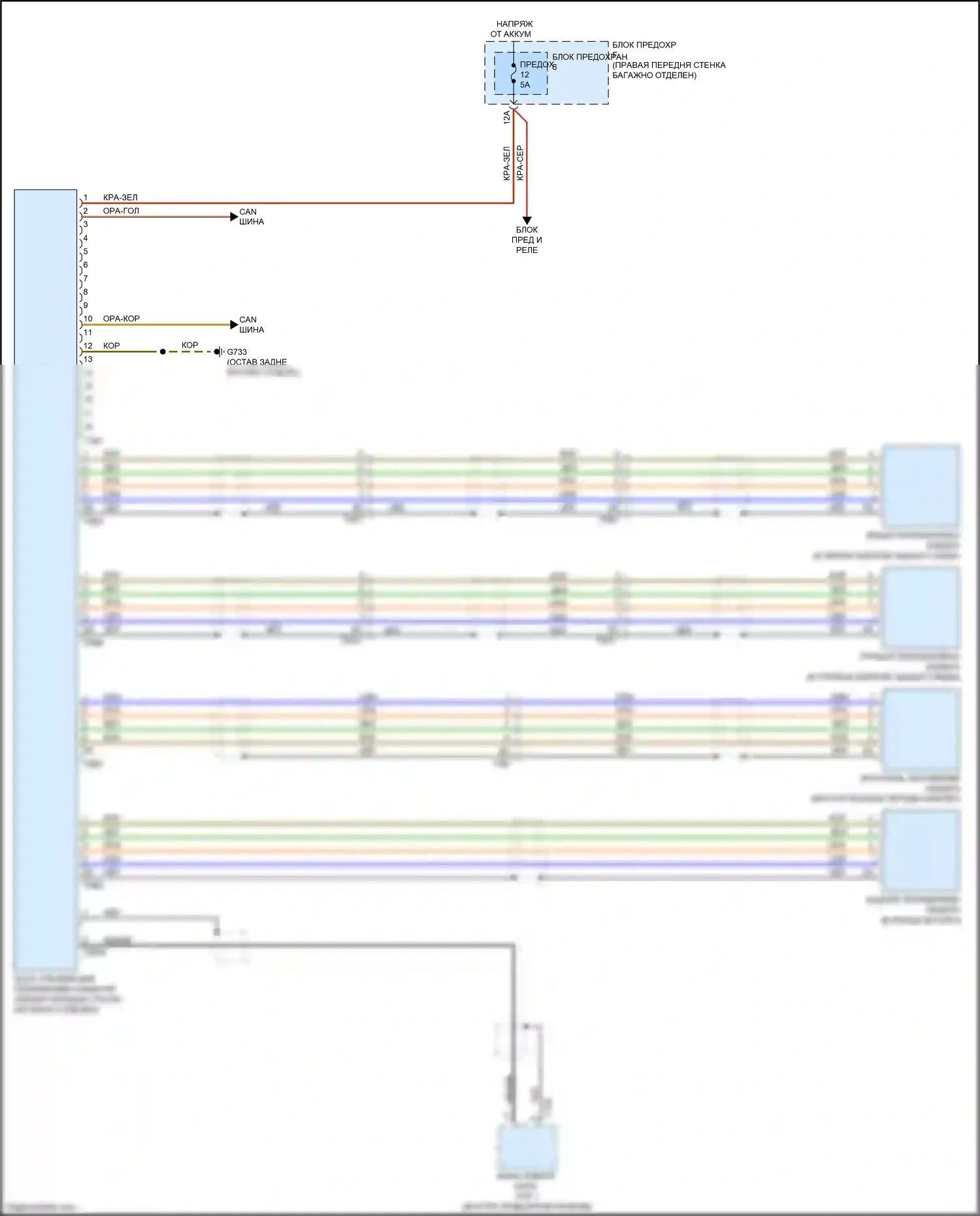 S8 Audi D4 рестайлинг (2013-2018): Электросхема периферийной камеры 