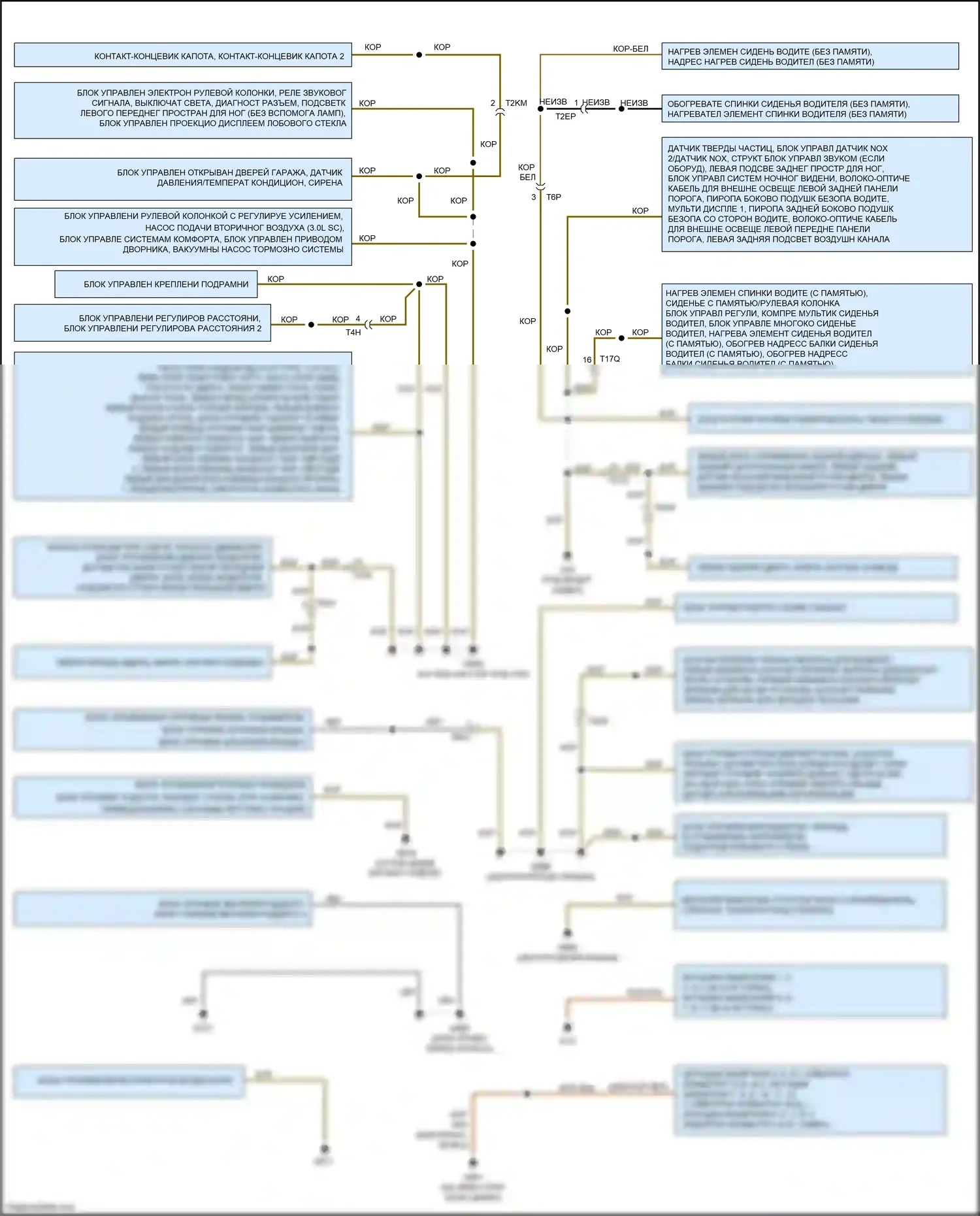 S8 Audi D4 рестайлинг (2013-2018): Электросхема точек подключения масс (3 из 3) 