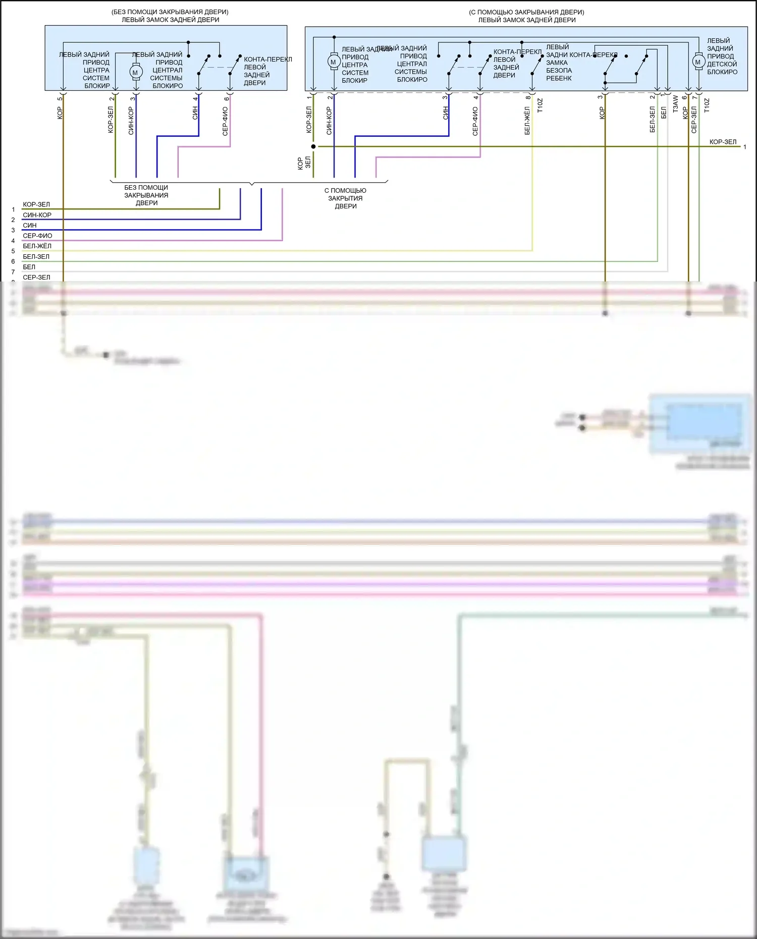 S8 Audi D4 рестайлинг (2013-2018): Электросхема центрального замка (2 из 7) 