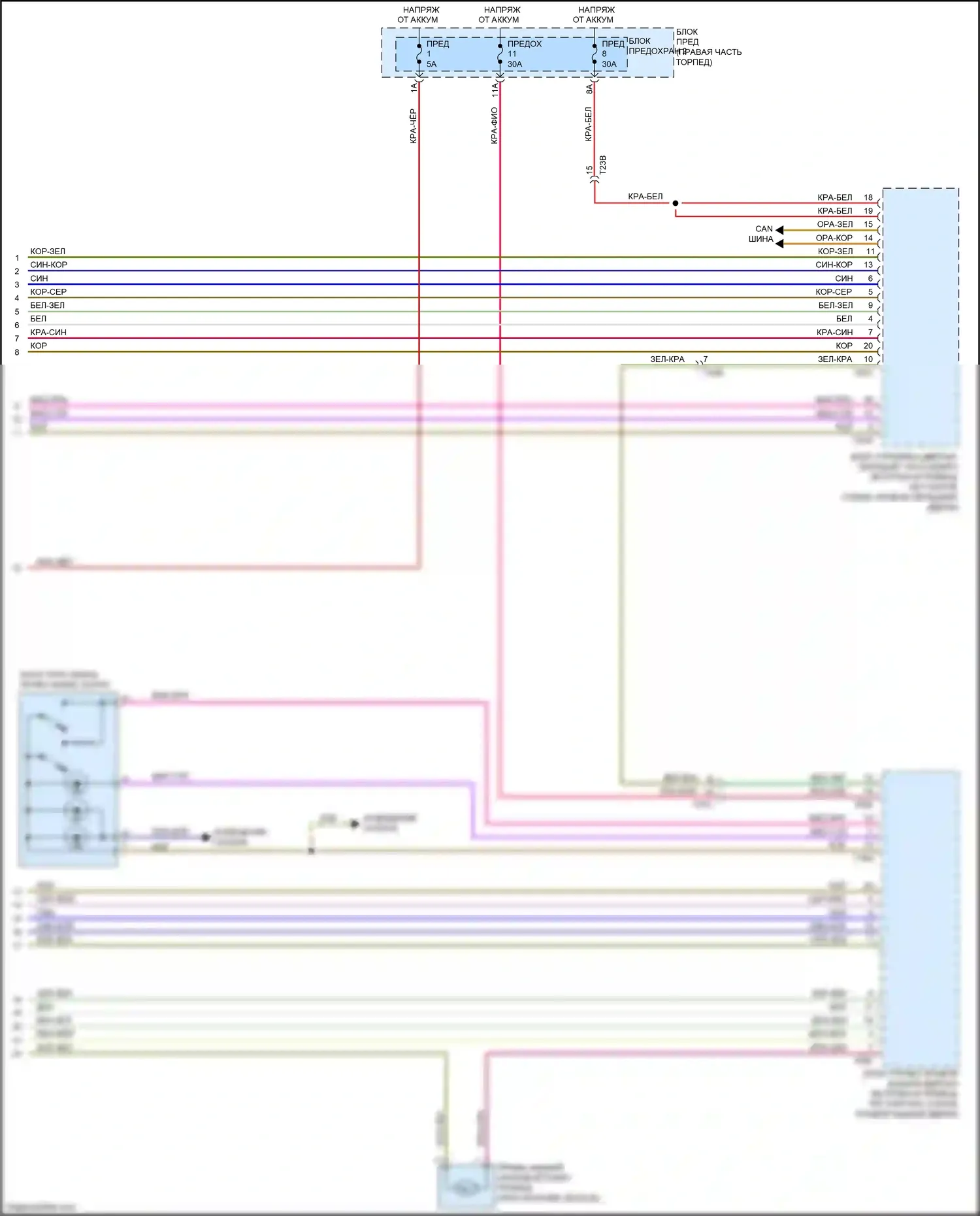 S8 Audi D4 рестайлинг (2013-2018): Электросхема центрального замка (7 из 7) 