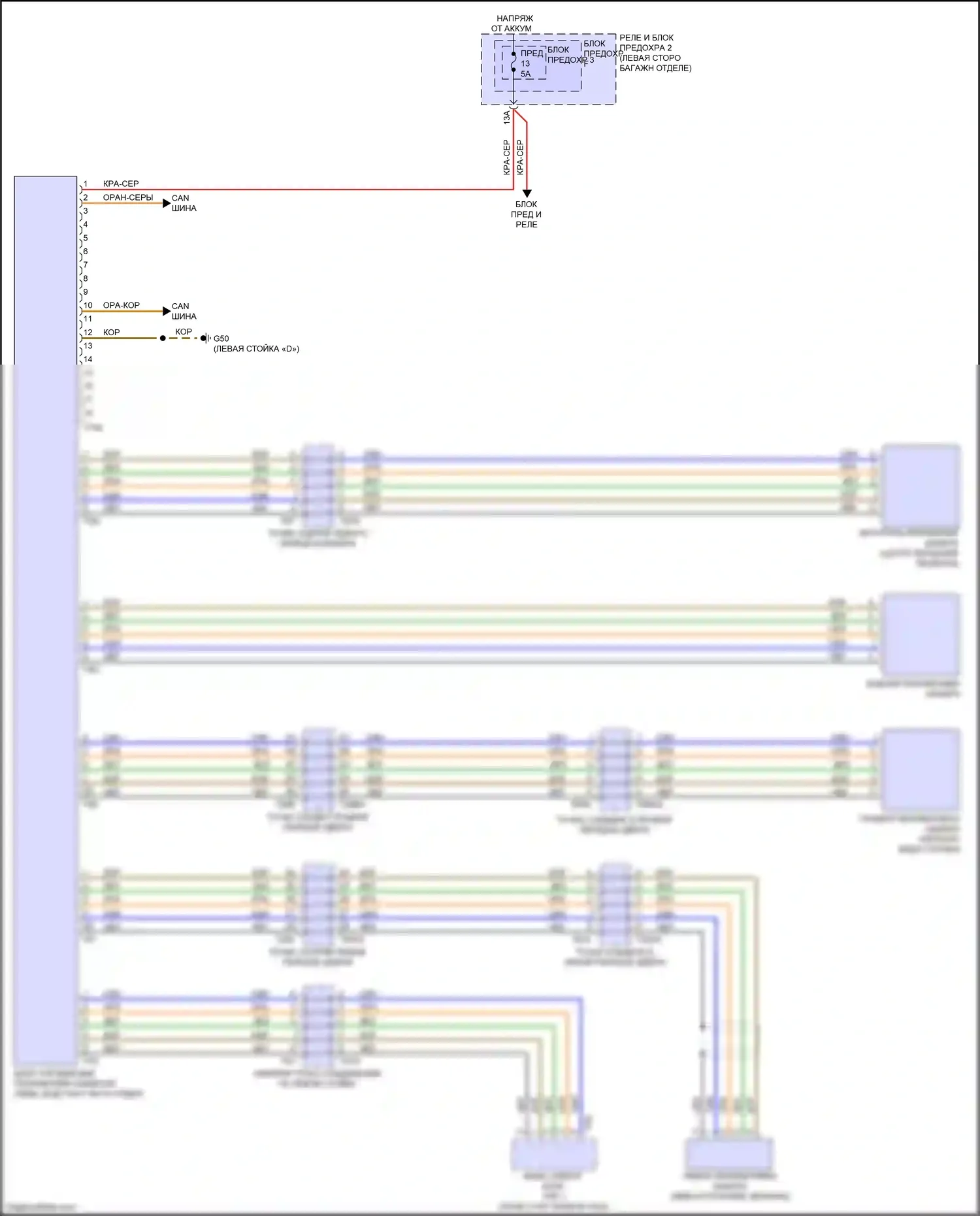 SQ5 Sportback Audi FY (2020-2024): Электросхема периферийной камеры 