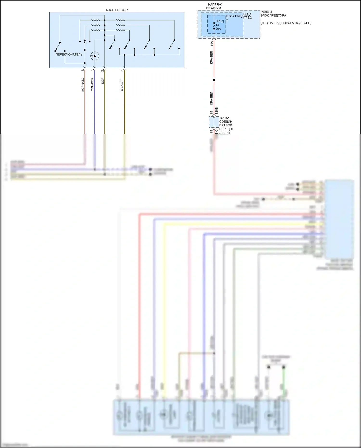 SQ5 Sportback Audi FY (2020-2024): Управление зеркалами заднего вида электросхема (2 из 2) 