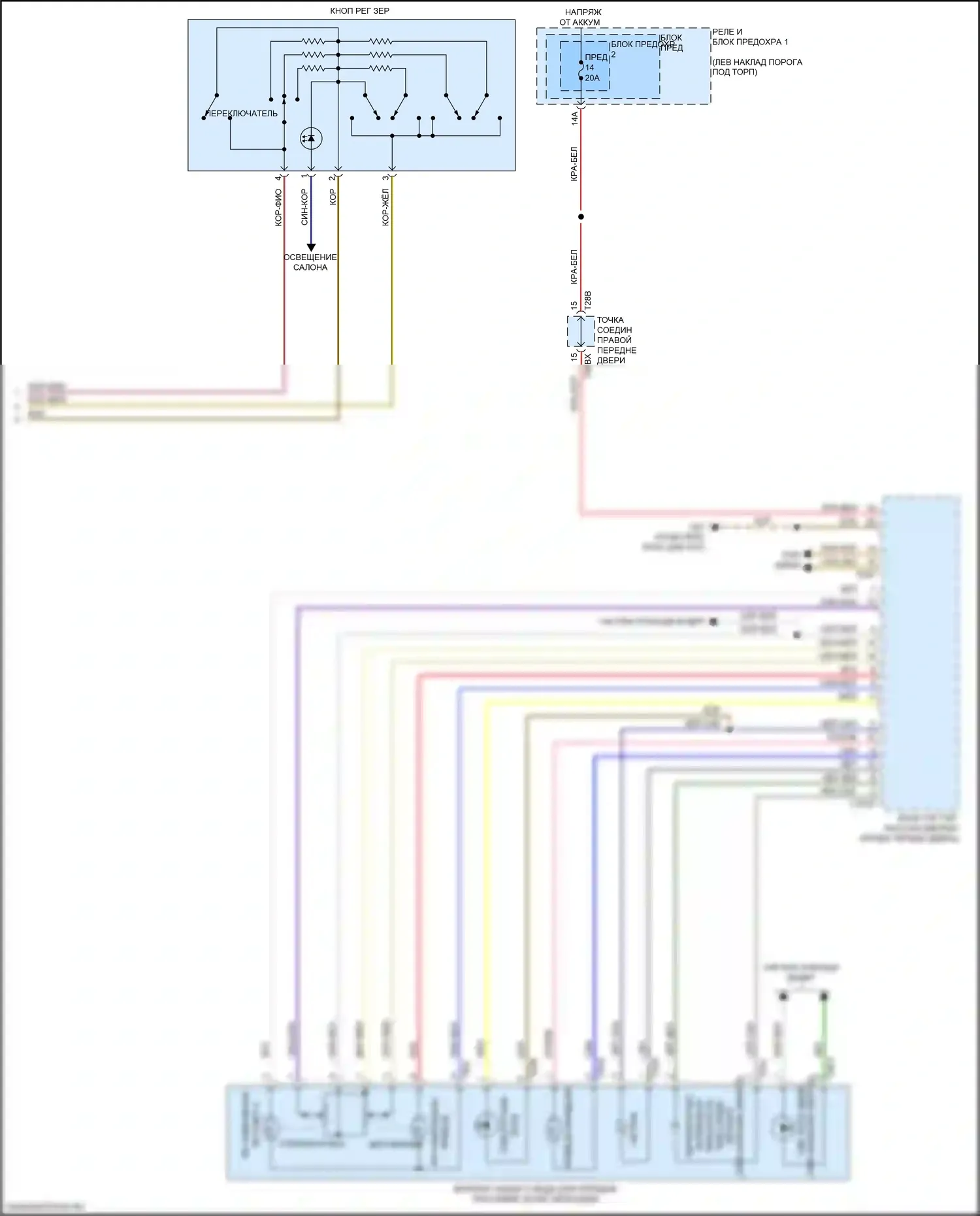 SQ5 Audi II рестайлинг (2020-2024): Электросхема памяти зеркал (2 из 2) 