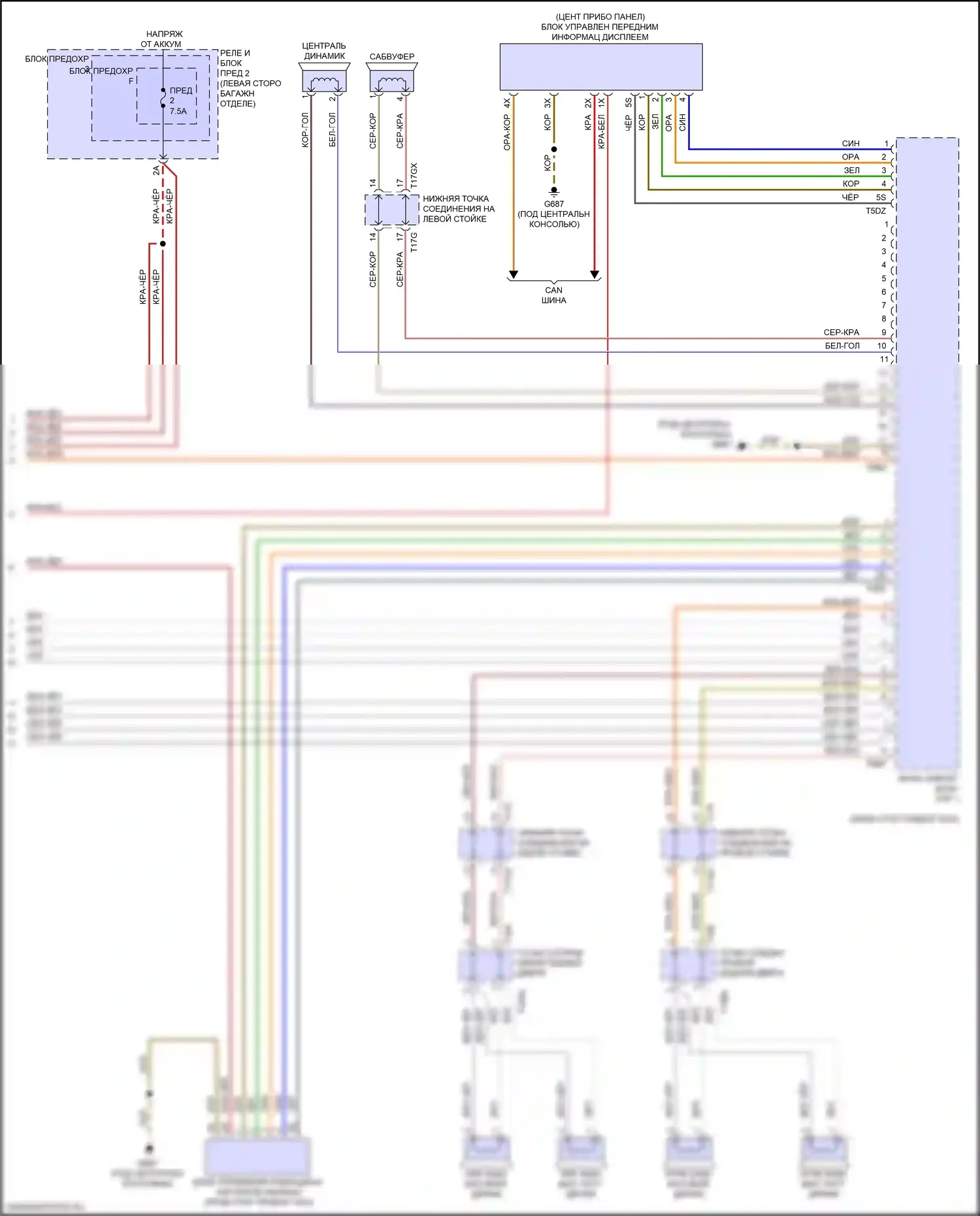 SQ5 Audi II рестайлинг (2020-2024): Электросхема навигации, без усилителя (4 из 4) 
