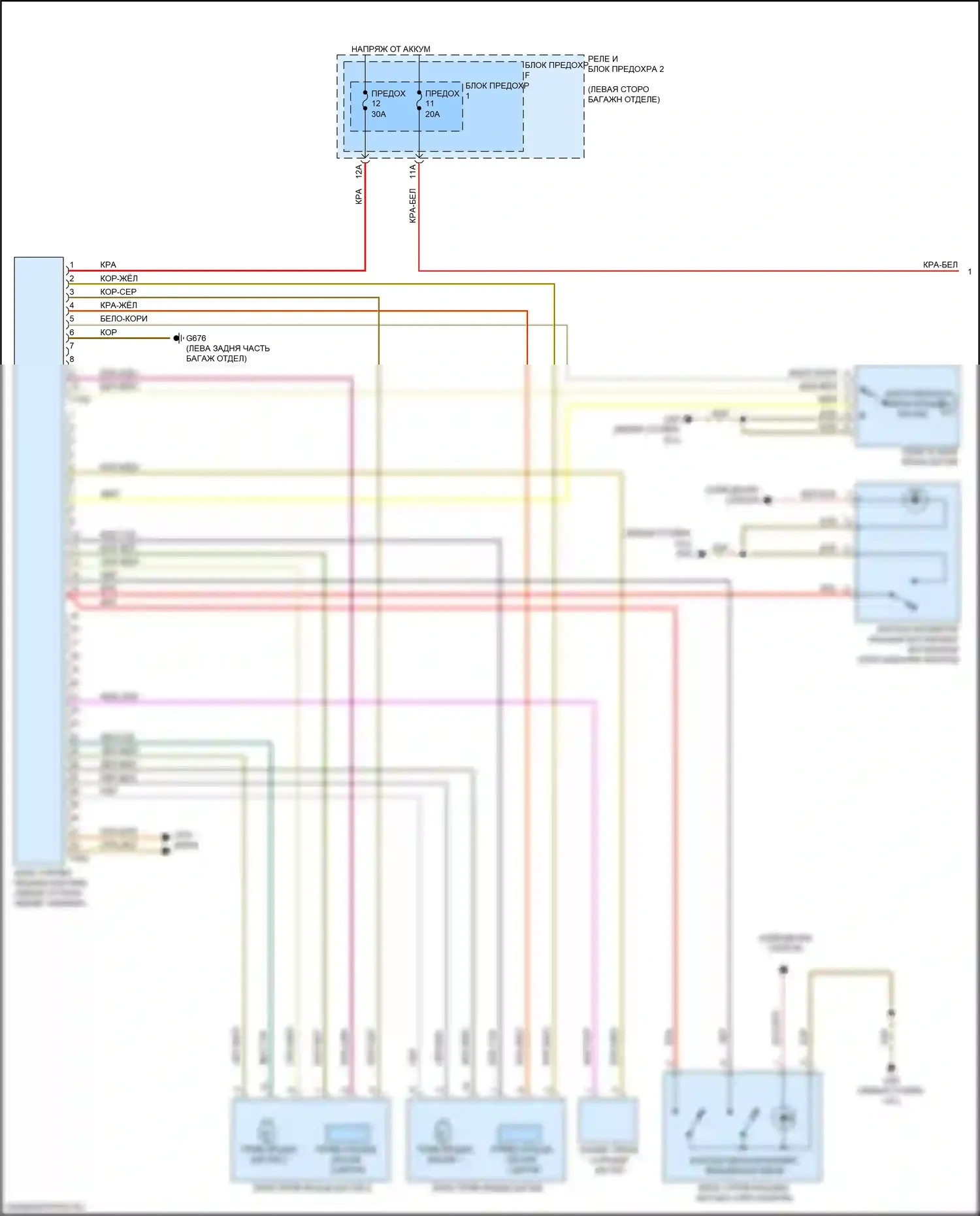 SQ5 Audi II (2017-2020): Электросхема открытия багажника и лючка топливного бака (1 из 2) 