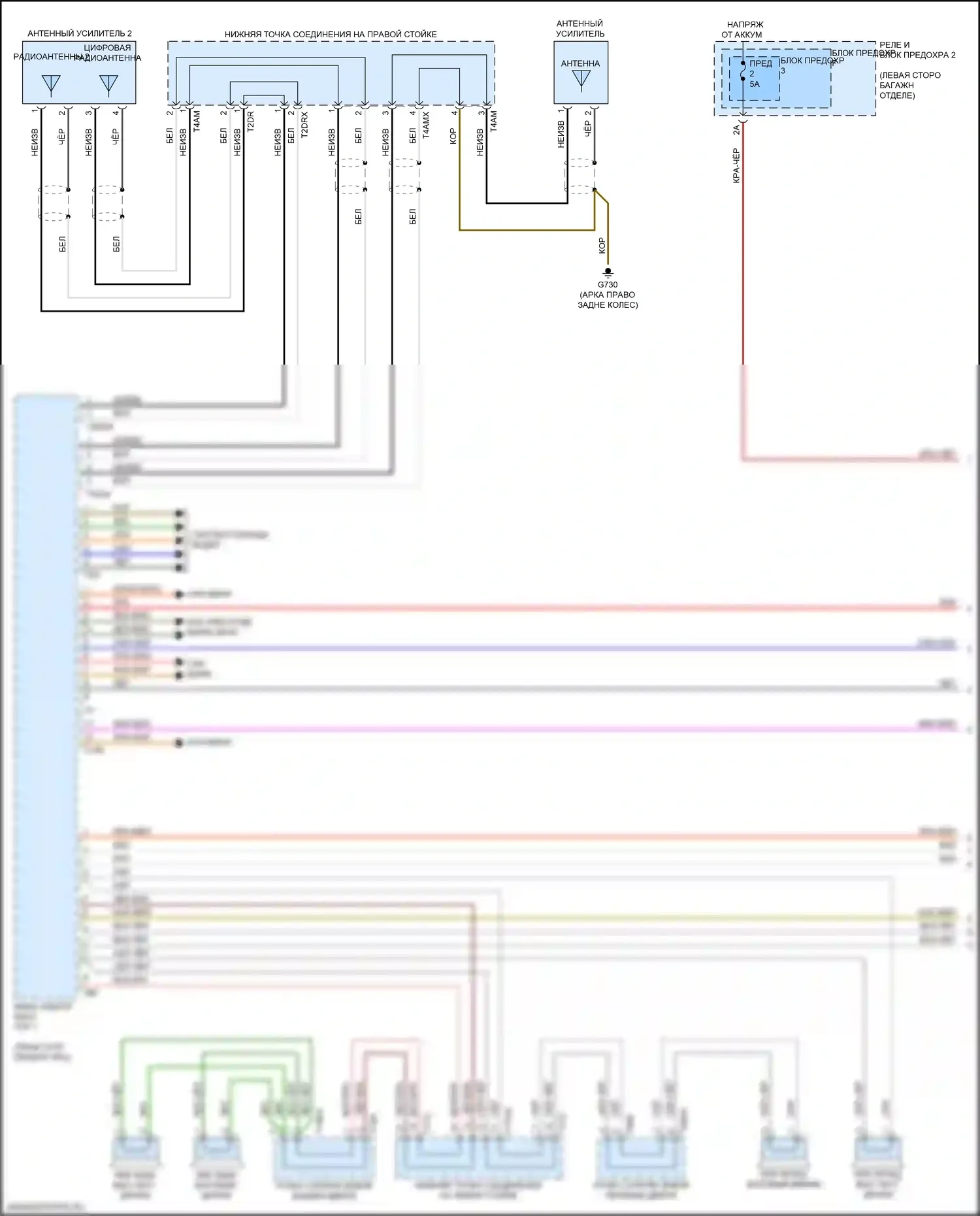SQ5 Audi II (2017-2020): Электросхема магнитолы, без навигации (1 из 4) 