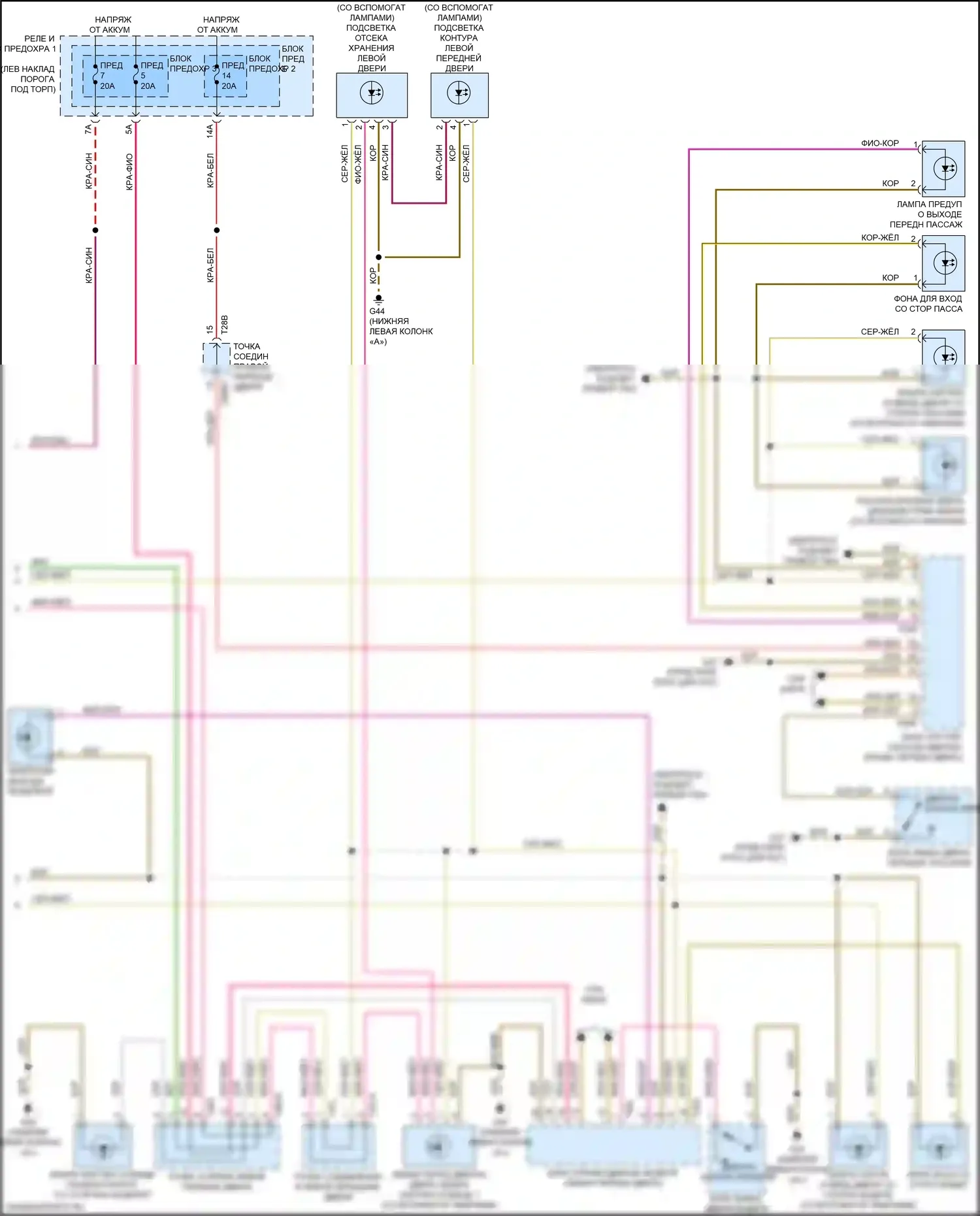 SQ5 Audi II (2017-2020): Электросхема освещения салона (6 из 6) 
