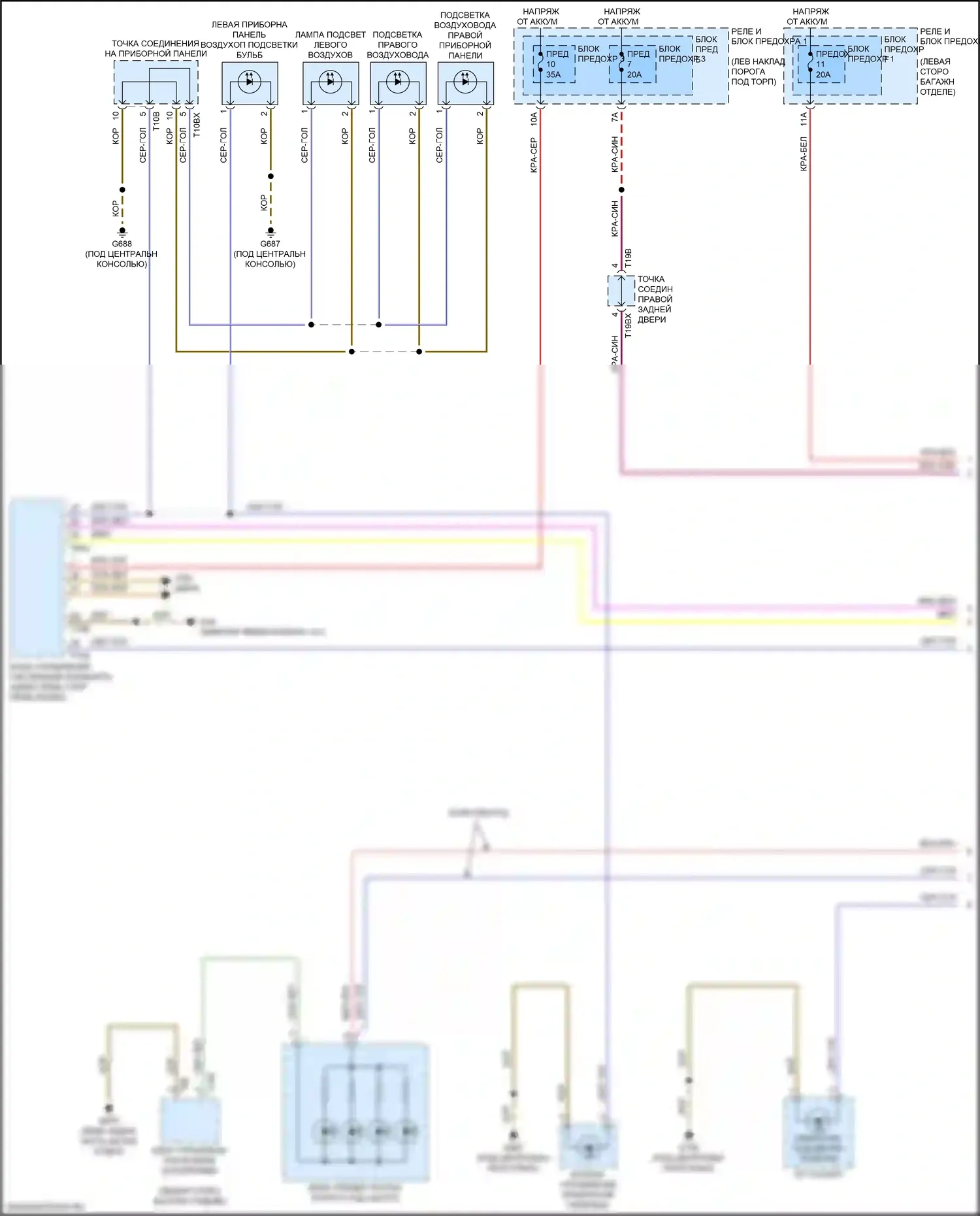SQ5 Audi II (2017-2020): Электросхема подсветки приборной панели (1 из 4) 