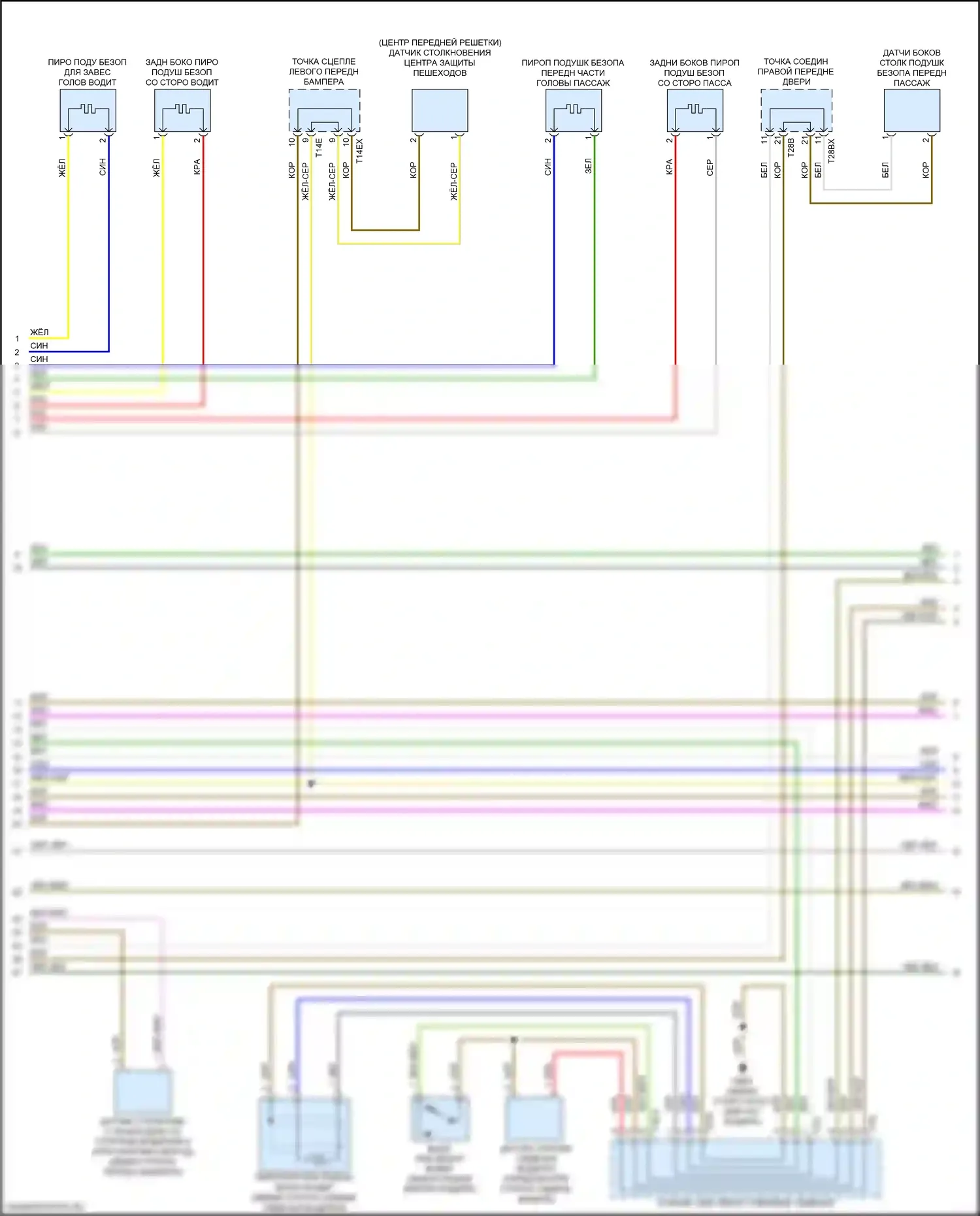 SQ5 Audi II (2017-2020): Электросхема подушек безопасности (2 из 5) 