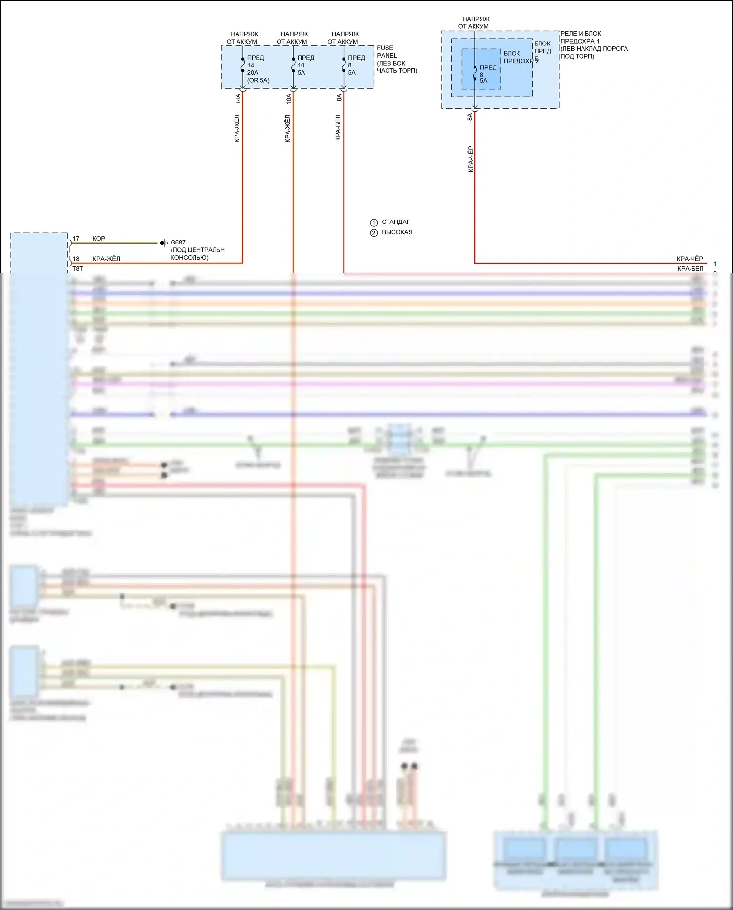SQ5 Audi II (2017-2020): Электросхема экстренного вызова (1 из 2) 