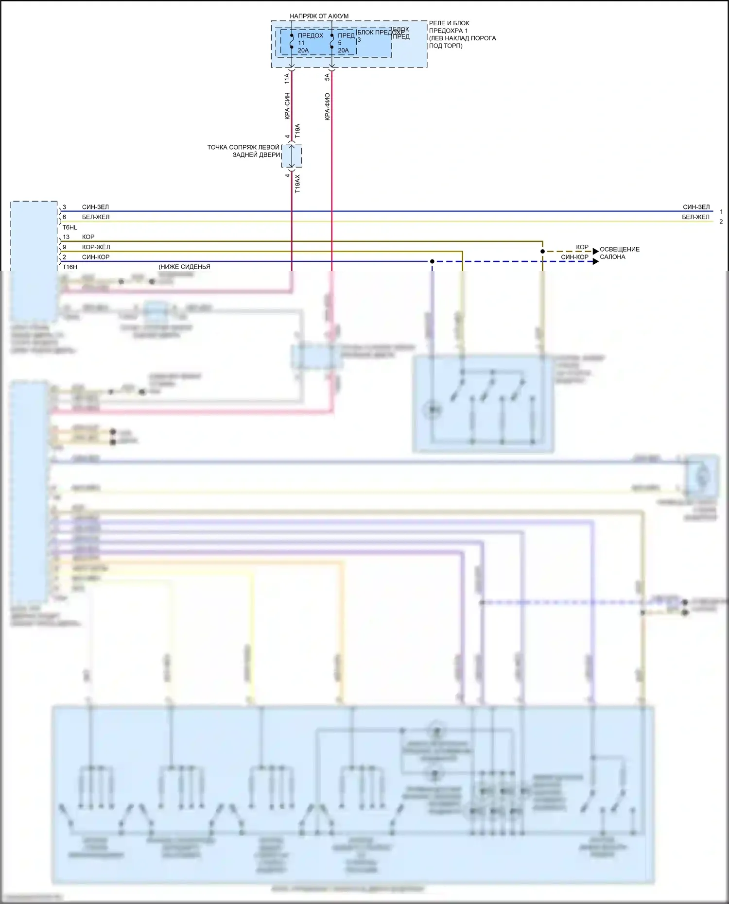 SQ5 Audi II (2017-2020): Электросхема стеклоподъемников (1 из 2) 