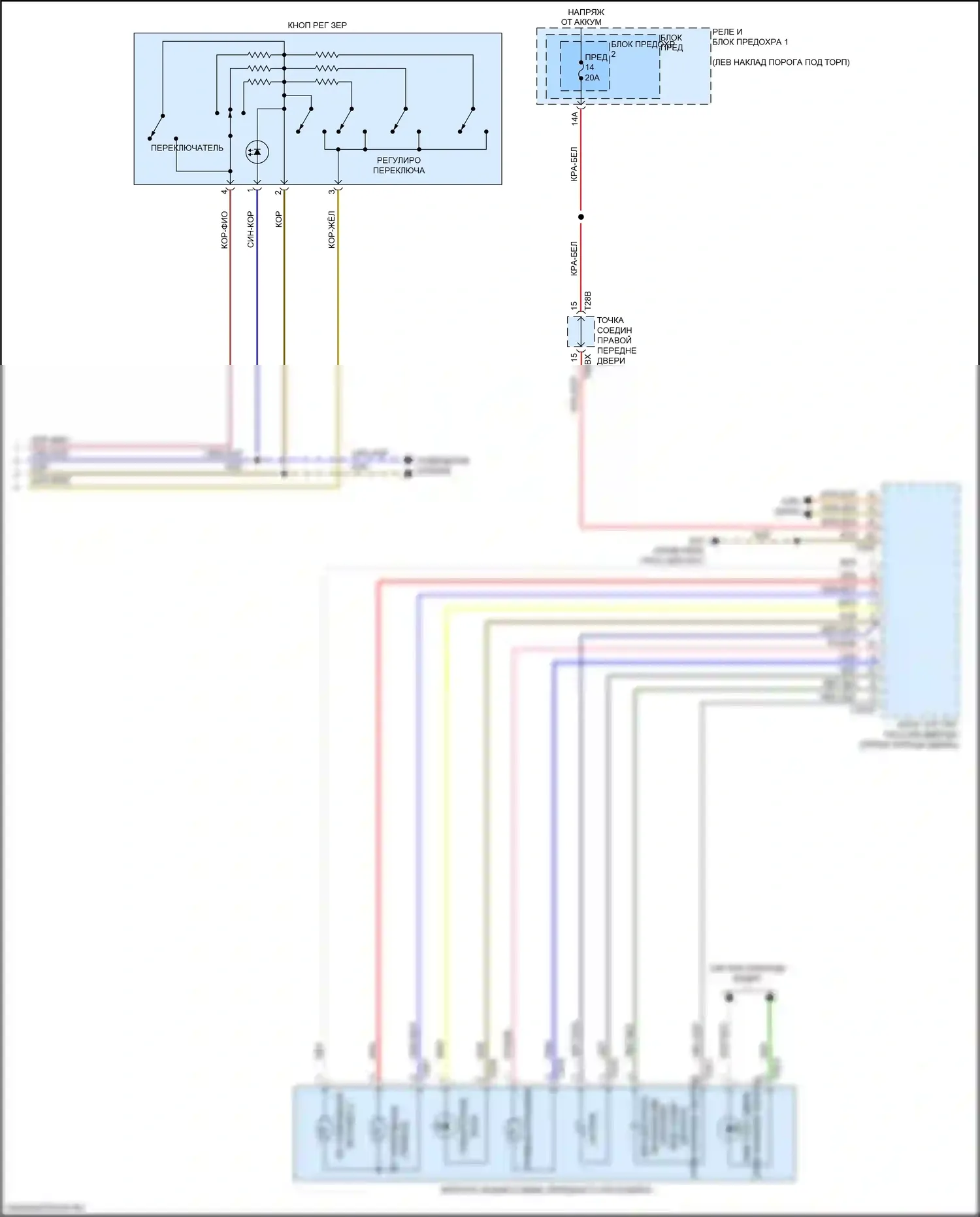 SQ5 Audi II (2017-2020): Управление зеркалами заднего вида электросхема (2 из 2) 