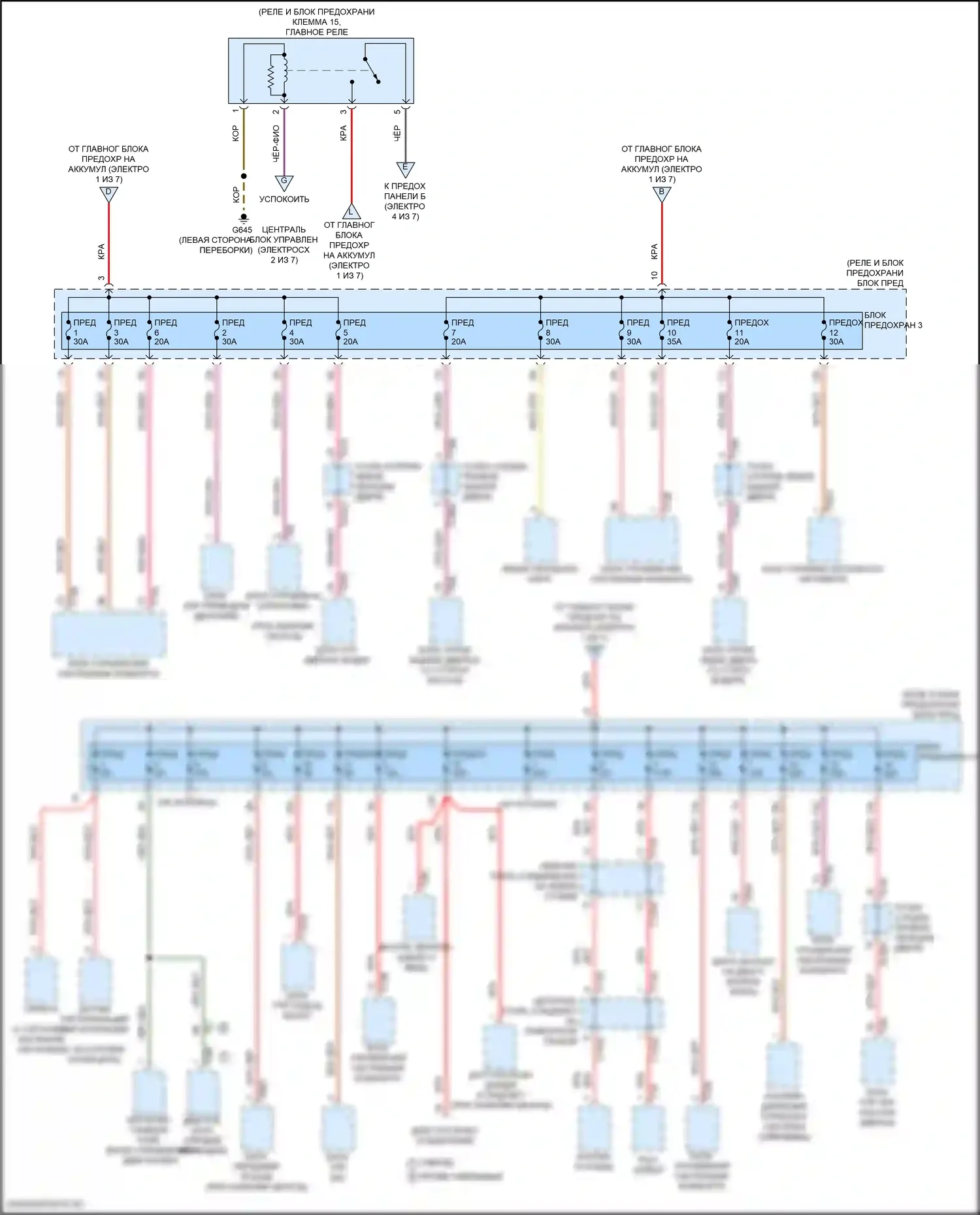 SQ7 Audi 4M рестайлинг (2019-2024): Электросхема блока предохранителей реле (3 из 7) 