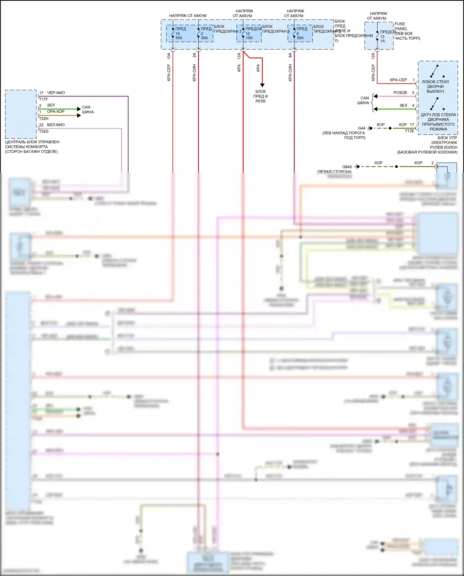 SQ7 Audi 4M рестайлинг (2019-2024): Дворники и омыватели электросхема 