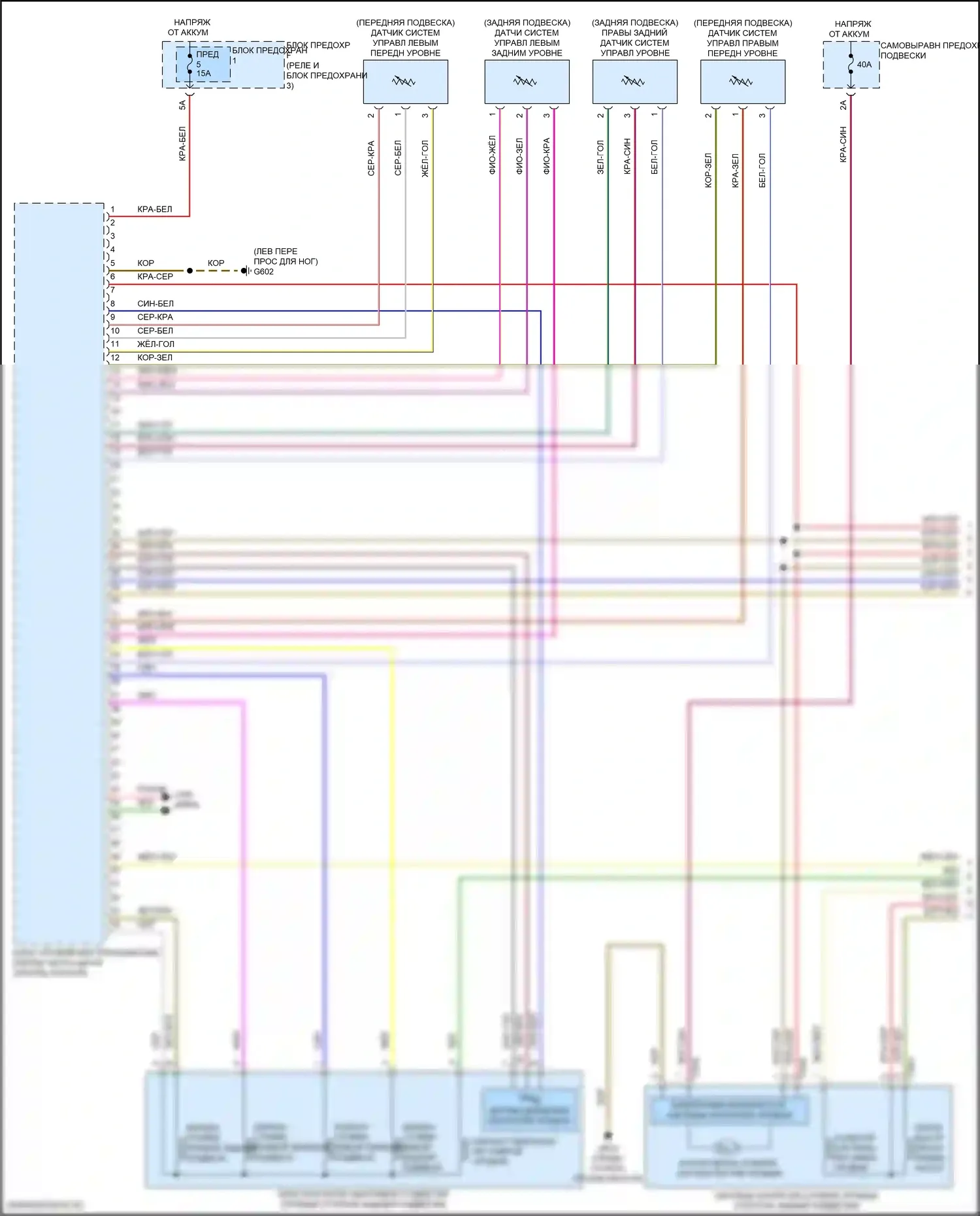 SQ7 Audi 4M рестайлинг (2019-2024): Электросхема электронной подвески (1 из 3) 