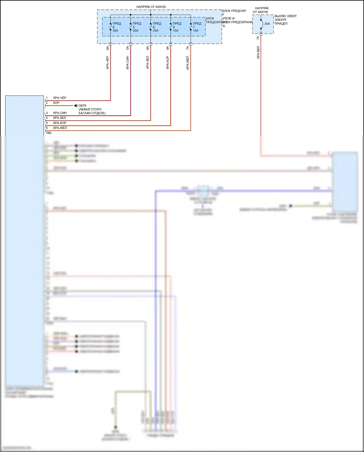 SQ7 Audi 4M рестайлинг (2019-2024): Электросхема буксировки прицепа 