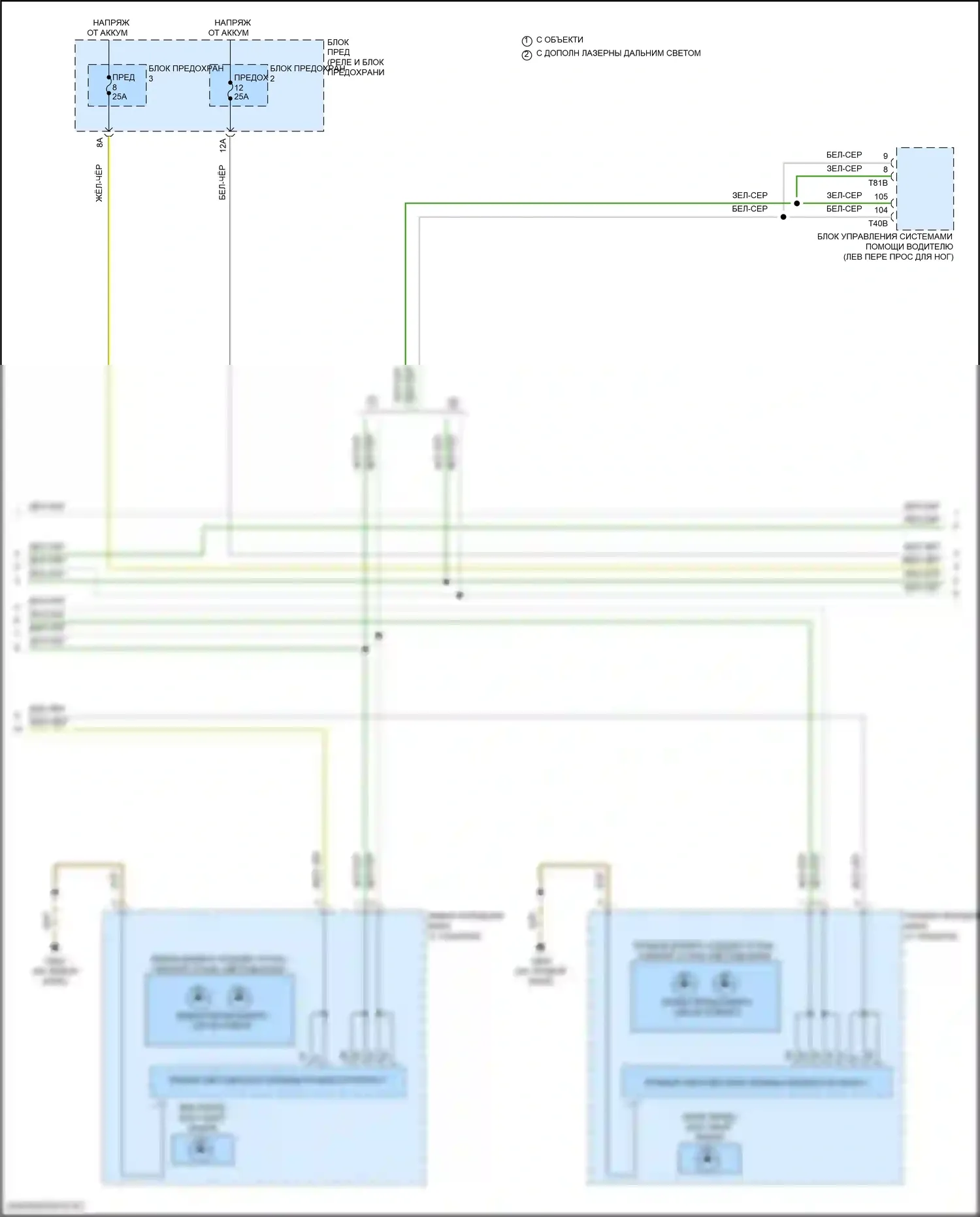 SQ7 Audi 4M рестайлинг (2019-2024): Электросхема фар и фонарей (3 из 6) 