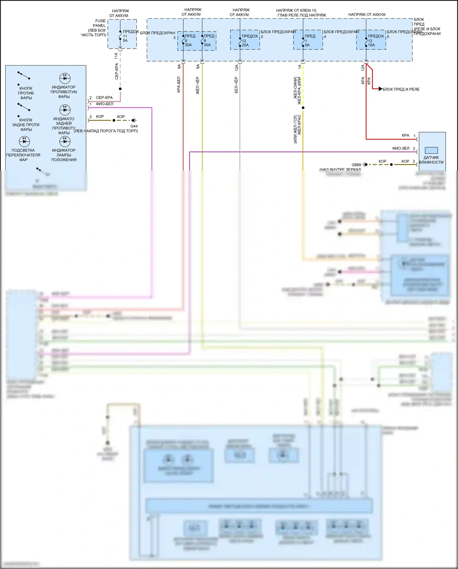 SQ7 Audi 4M рестайлинг (2019-2024): Электросхема фар, с дополнительным лазерным дальним светом (1 из 2) 