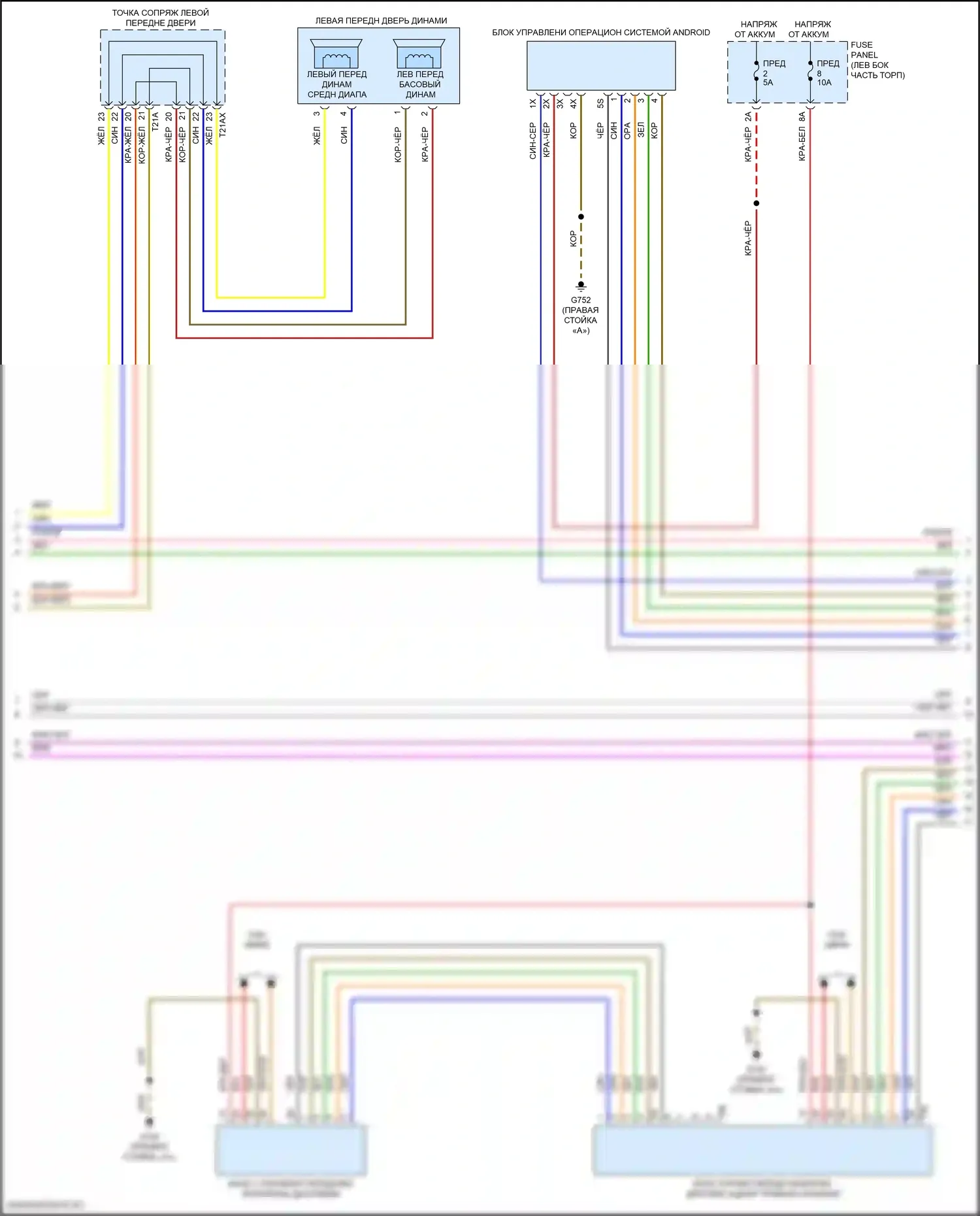 SQ7 Audi 4M рестайлинг (2019-2024): Электросхема магнитолы, с усилителем, без высокого уровня звука (3 из 7) 