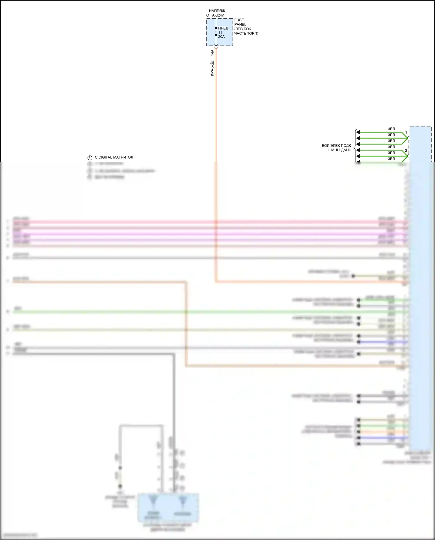 SQ7 Audi 4M рестайлинг (2019-2024): Электросхема магнитолы, с усилителем, без высокого уровня звука (7 из 7) 