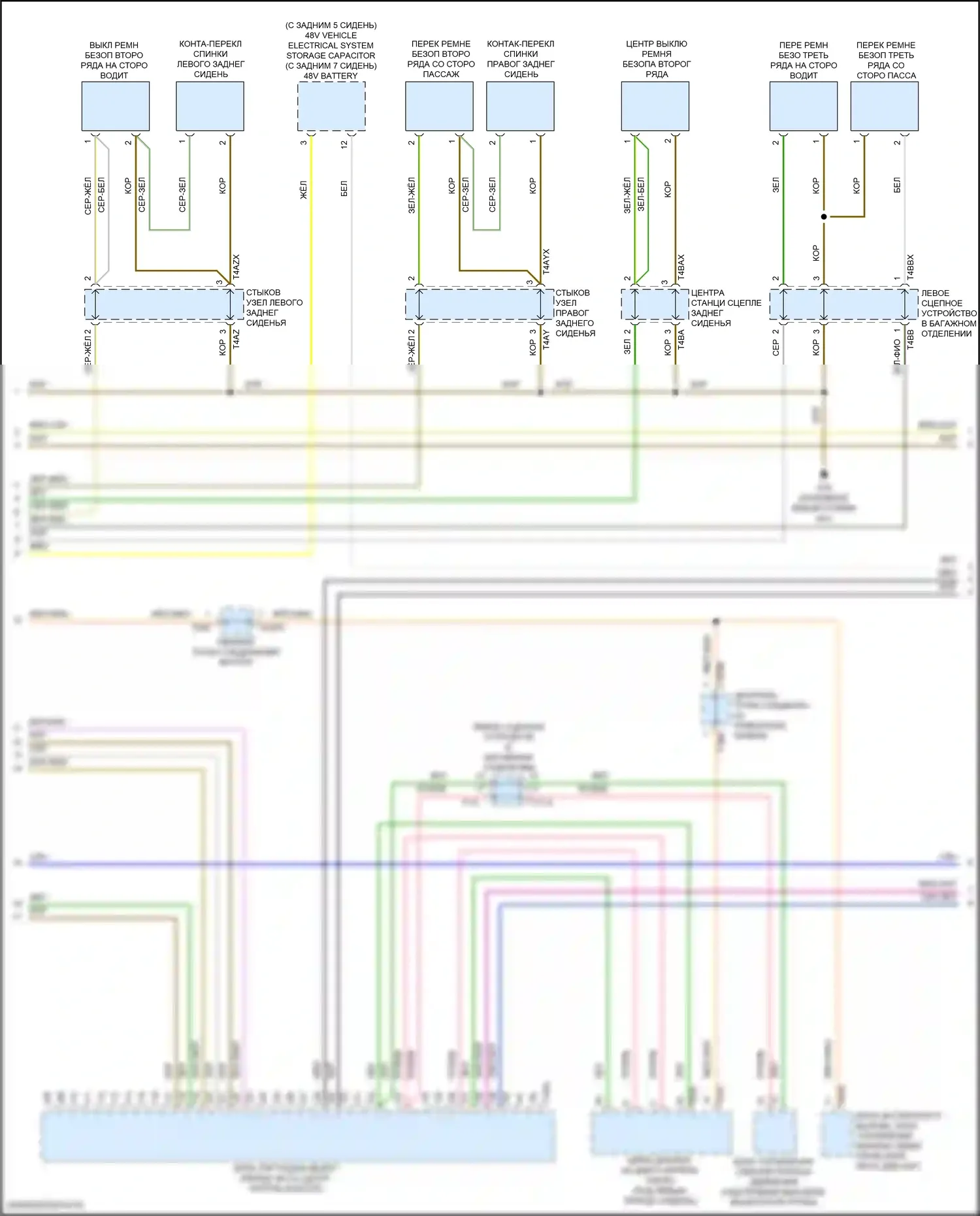 SQ7 Audi 4M рестайлинг (2019-2024): Электросхема подушек безопасности (2 из 5) 