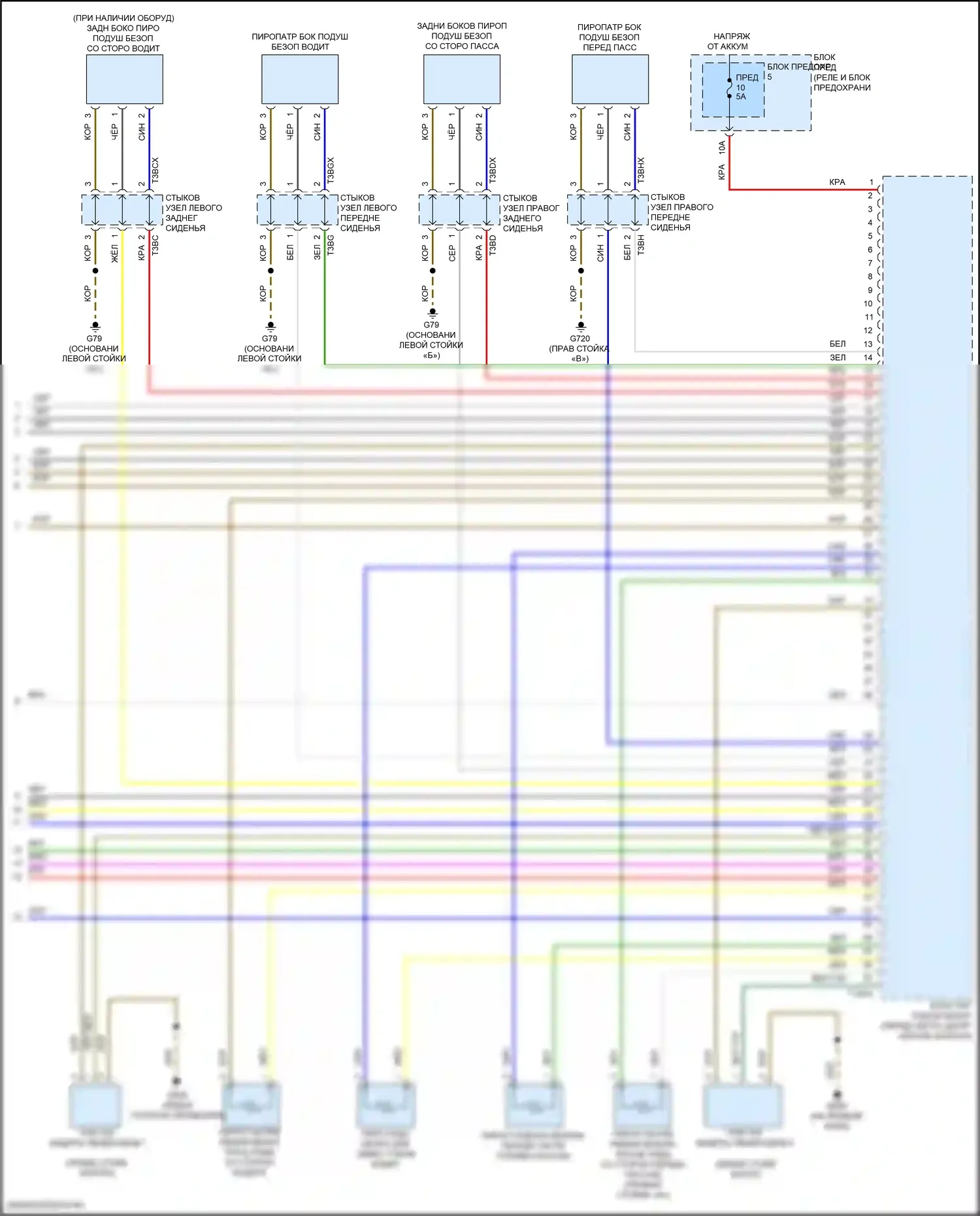 SQ7 Audi 4M рестайлинг (2019-2024): Электросхема подушек безопасности (5 из 5) 