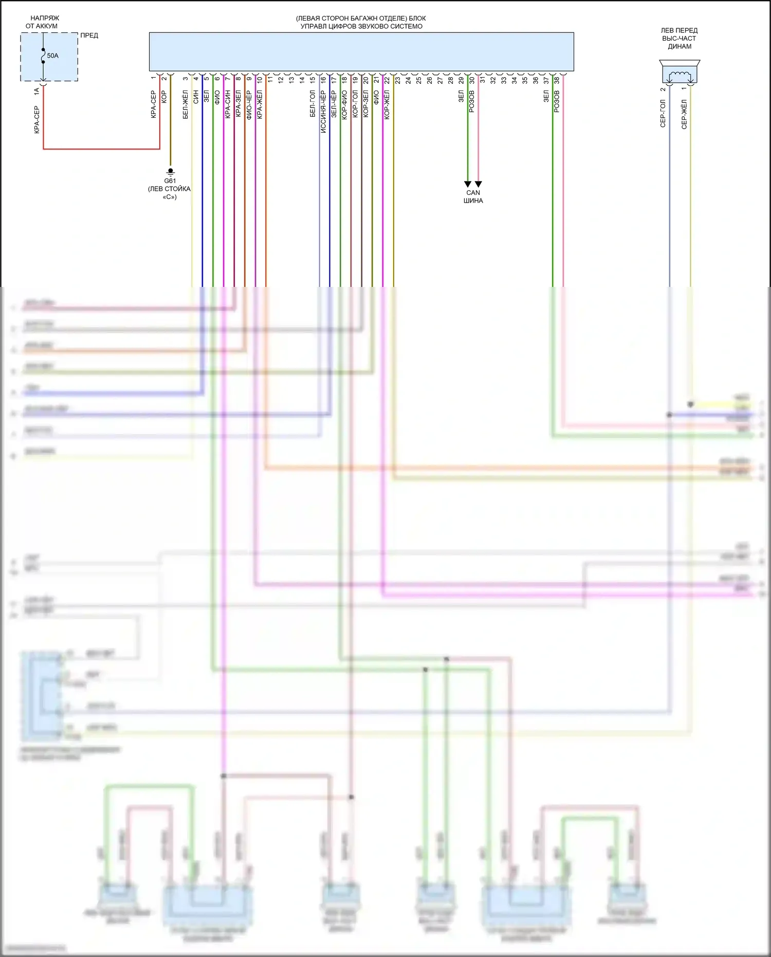 SQ7 Audi 4M рестайлинг (2019-2024): Электросхема навигации, с усилителем, без высокого уровня звука (2 из 7) 