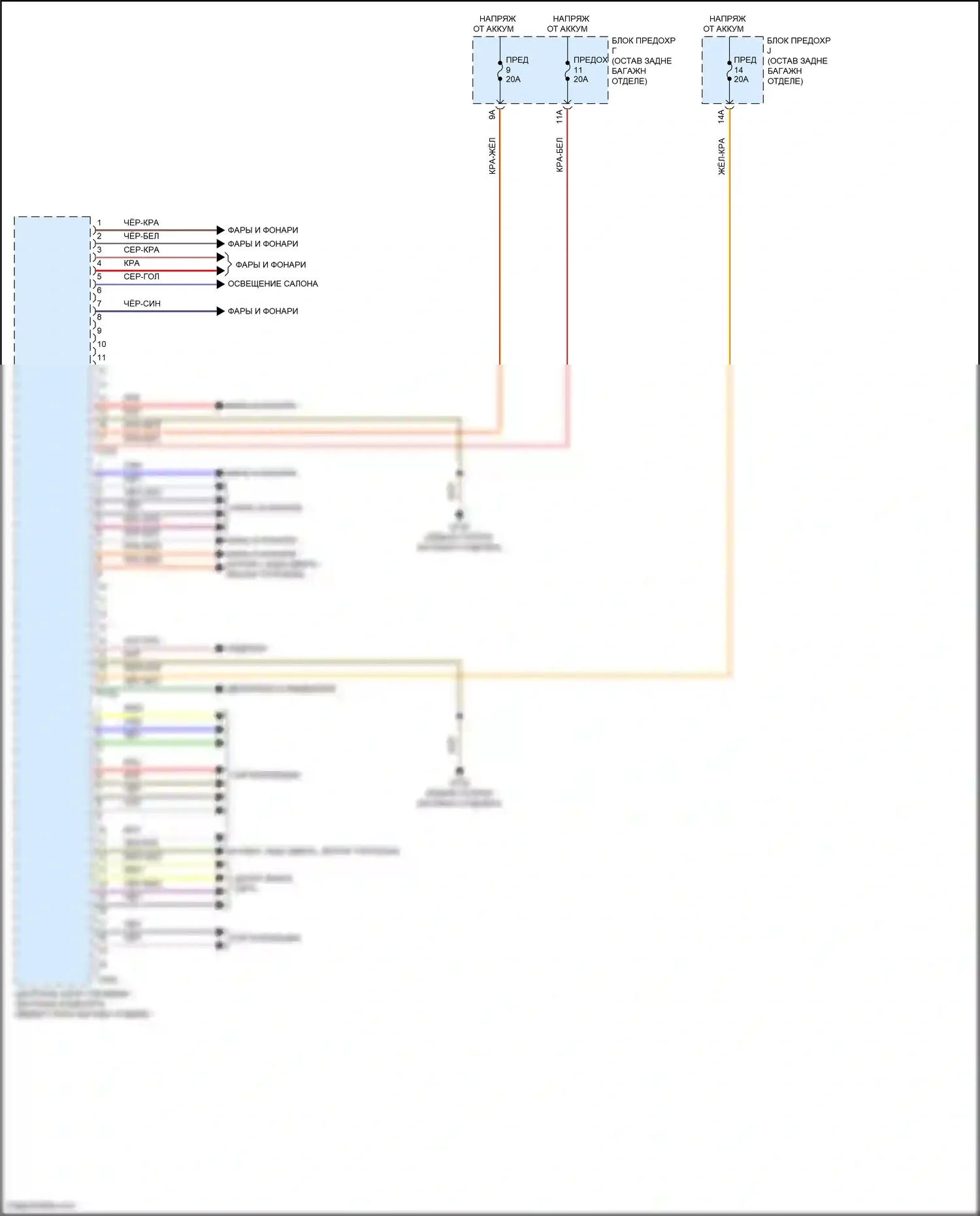SQ8 Audi I рестайлинг (2023-2024): Электросхема блока центрального управления системой комфорта (1 из 2) 