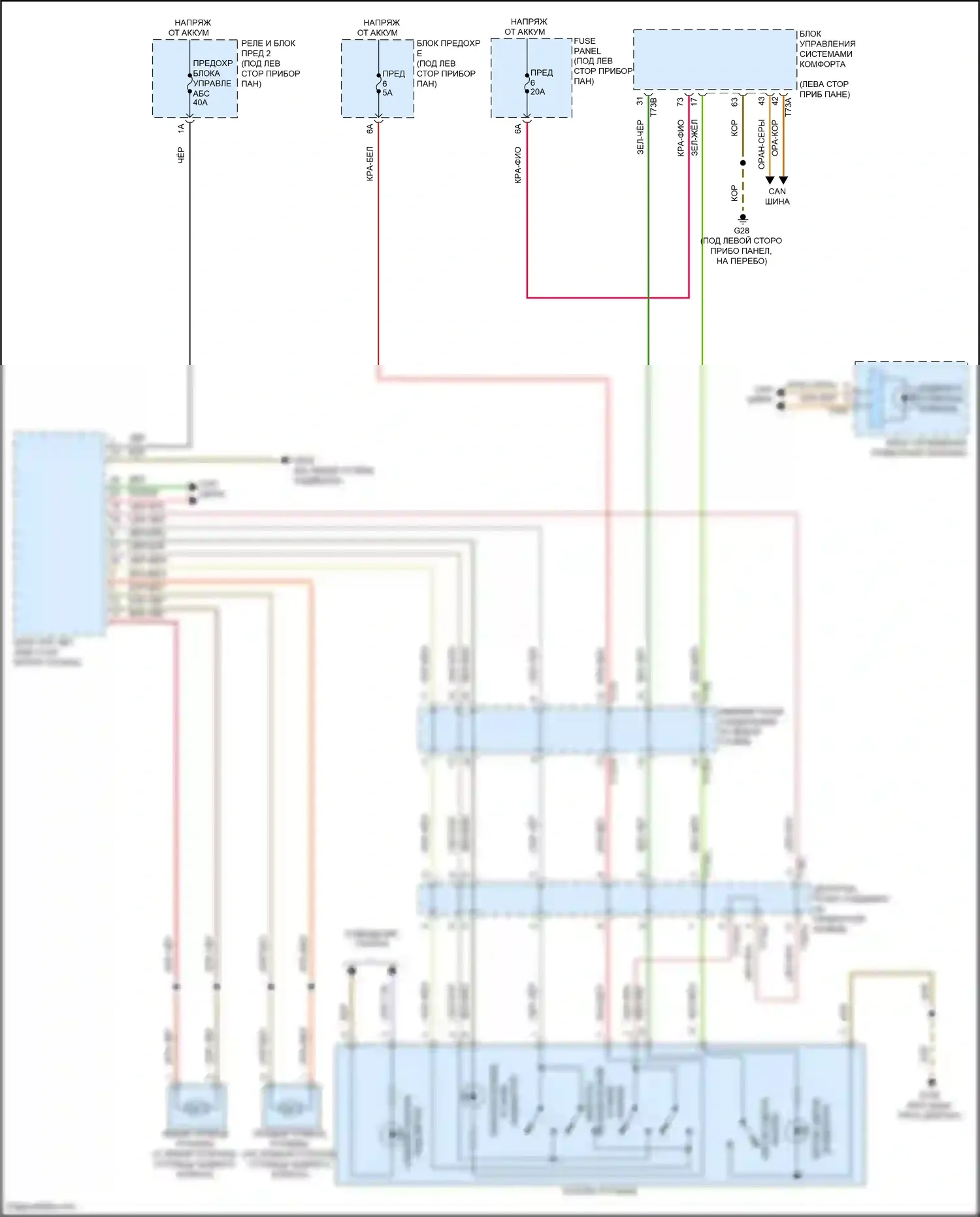SQ8 Audi I рестайлинг (2023-2024): Электросхема растормаживания стояночного тормоза 