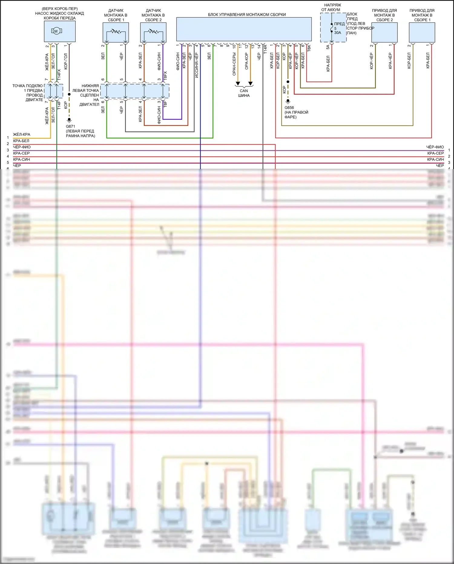 SQ8 Audi I рестайлинг (2023-2024): Электросхема двигателя 4.0l turbo hybrid (3 из 15) 