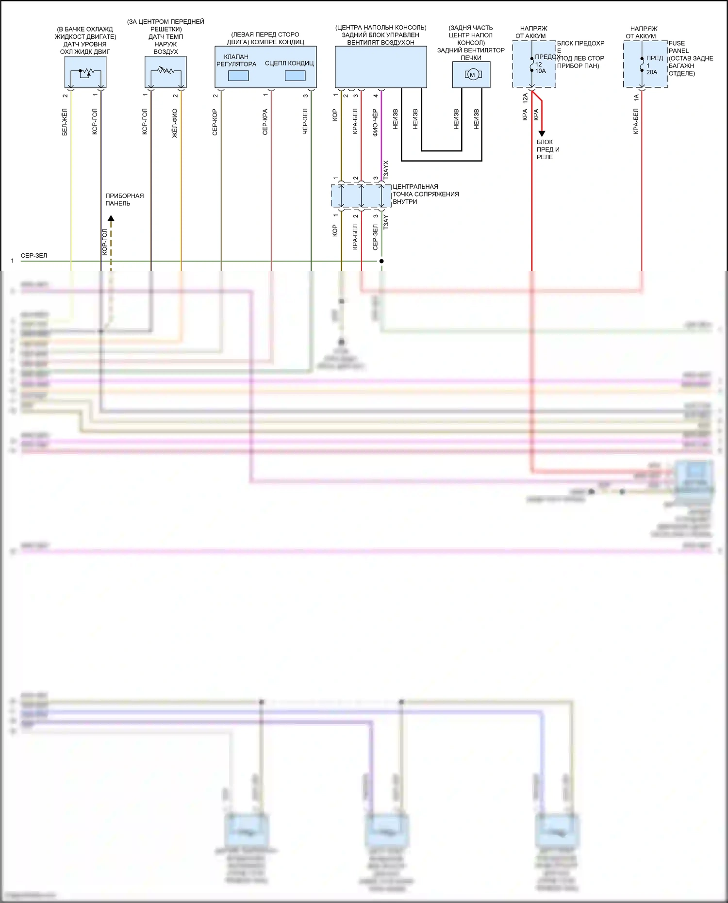 SQ8 Audi I рестайлинг (2023-2024): Электросхема климат контроля, с климат-контролем и задним управлением, без многозонного и ударного контроля давления (2 из 4) 