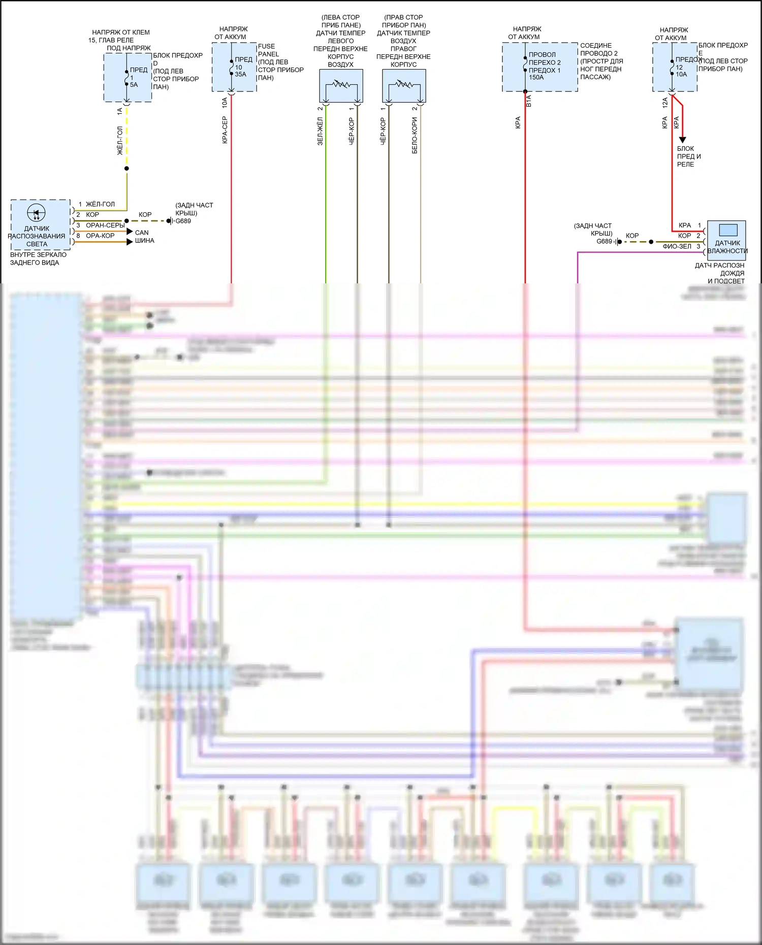 SQ8 Audi I рестайлинг (2023-2024): Электросхема климат контроля, с климатом, без многозонных органов управления и задних органов управления (1 из 3) 