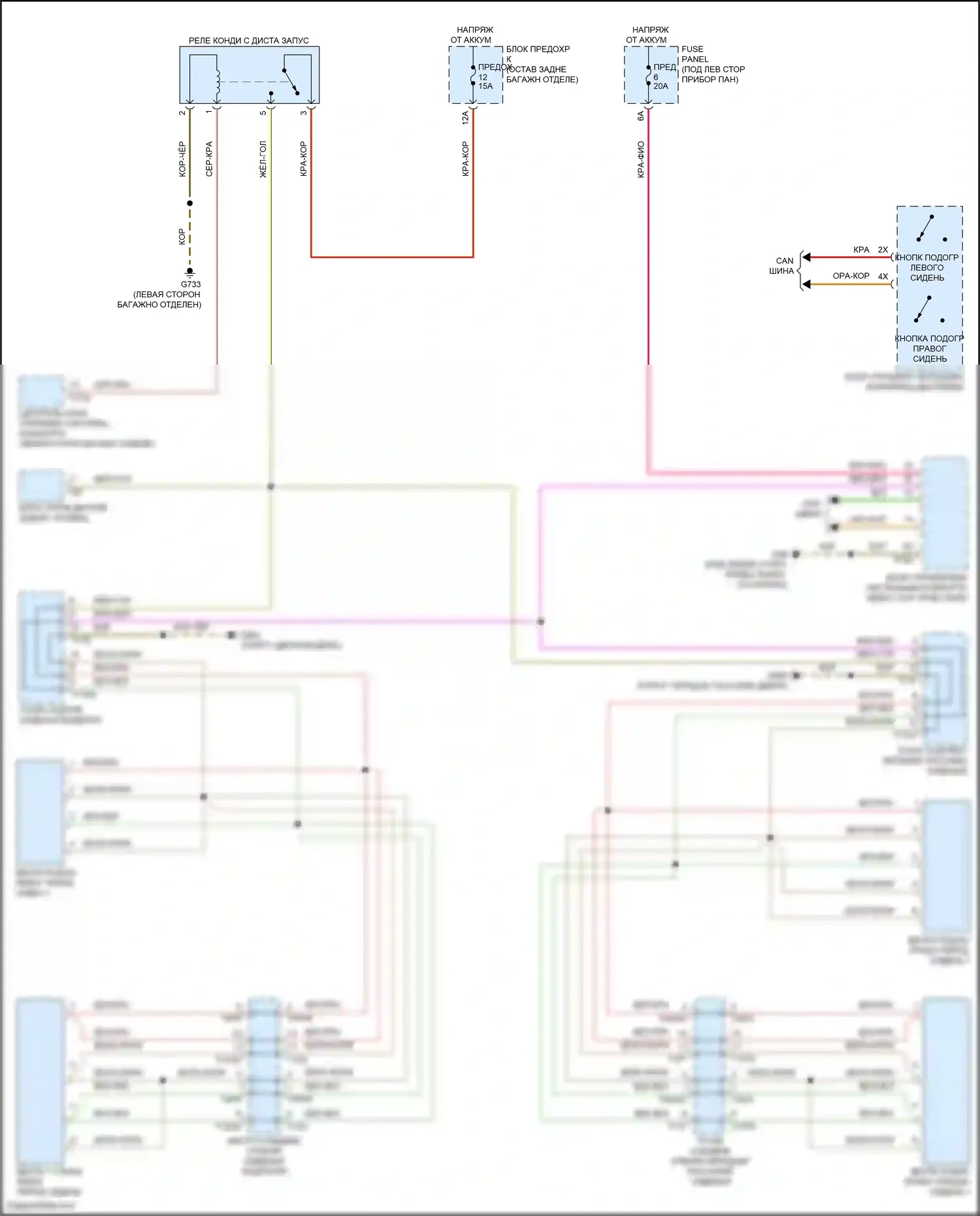SQ8 Audi I рестайлинг (2023-2024): Электросхема вентиляции сиденья 