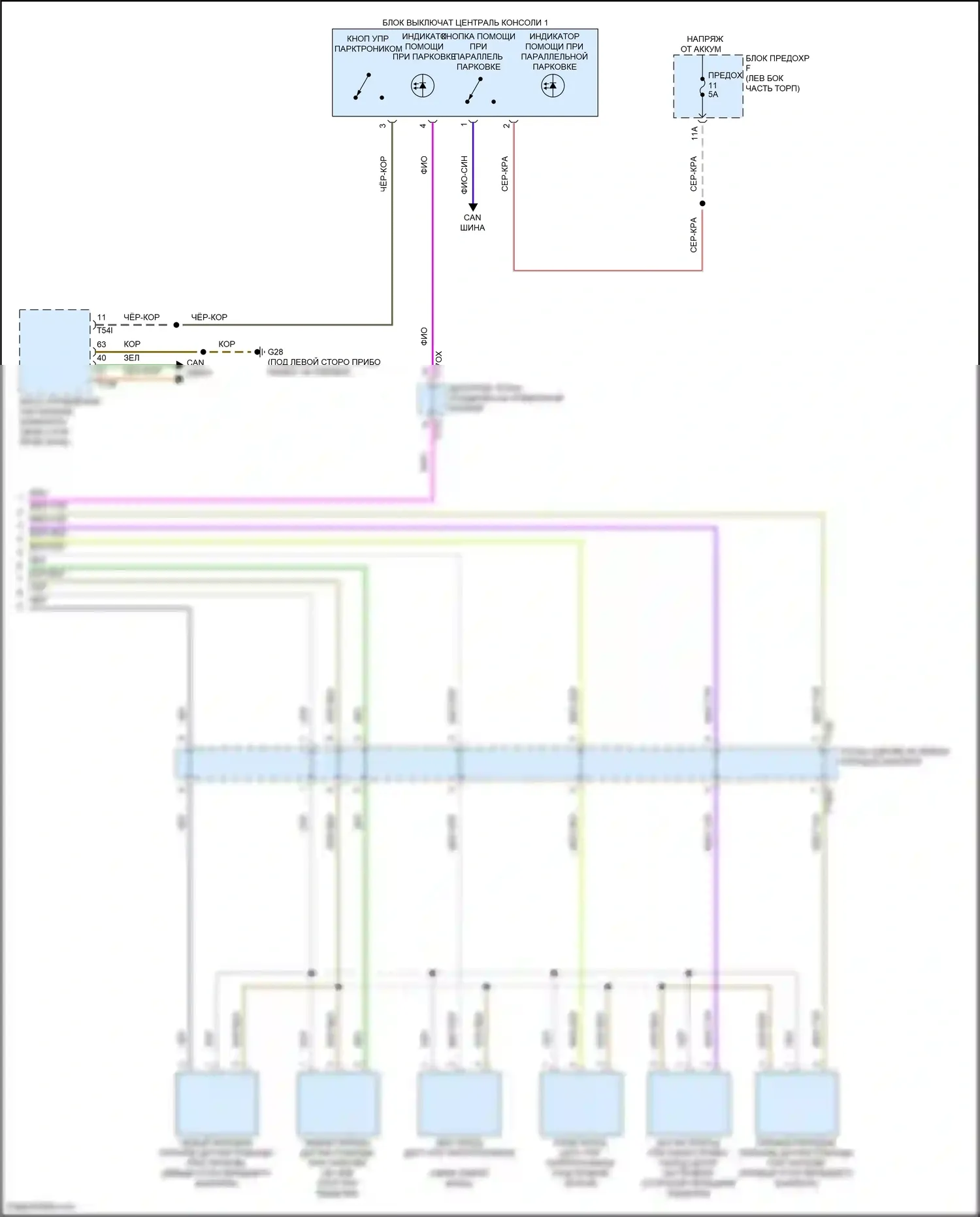 SQ8 Audi I рестайлинг (2023-2024): Электросхема парктроника, с параллельной парковкой и поддержкой водителя (2 из 2) 