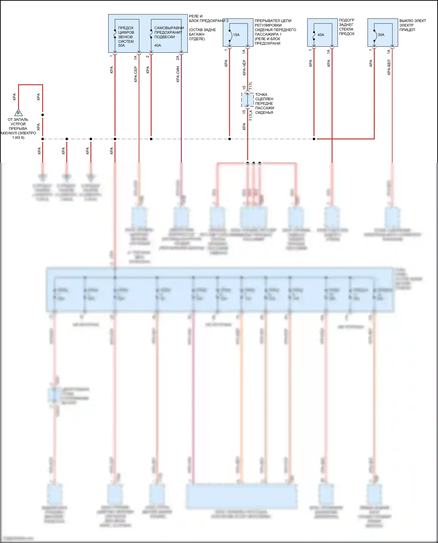 SQ8 Audi I (2019-2023): Электросхема блока предохранителей реле (4 из 9) 