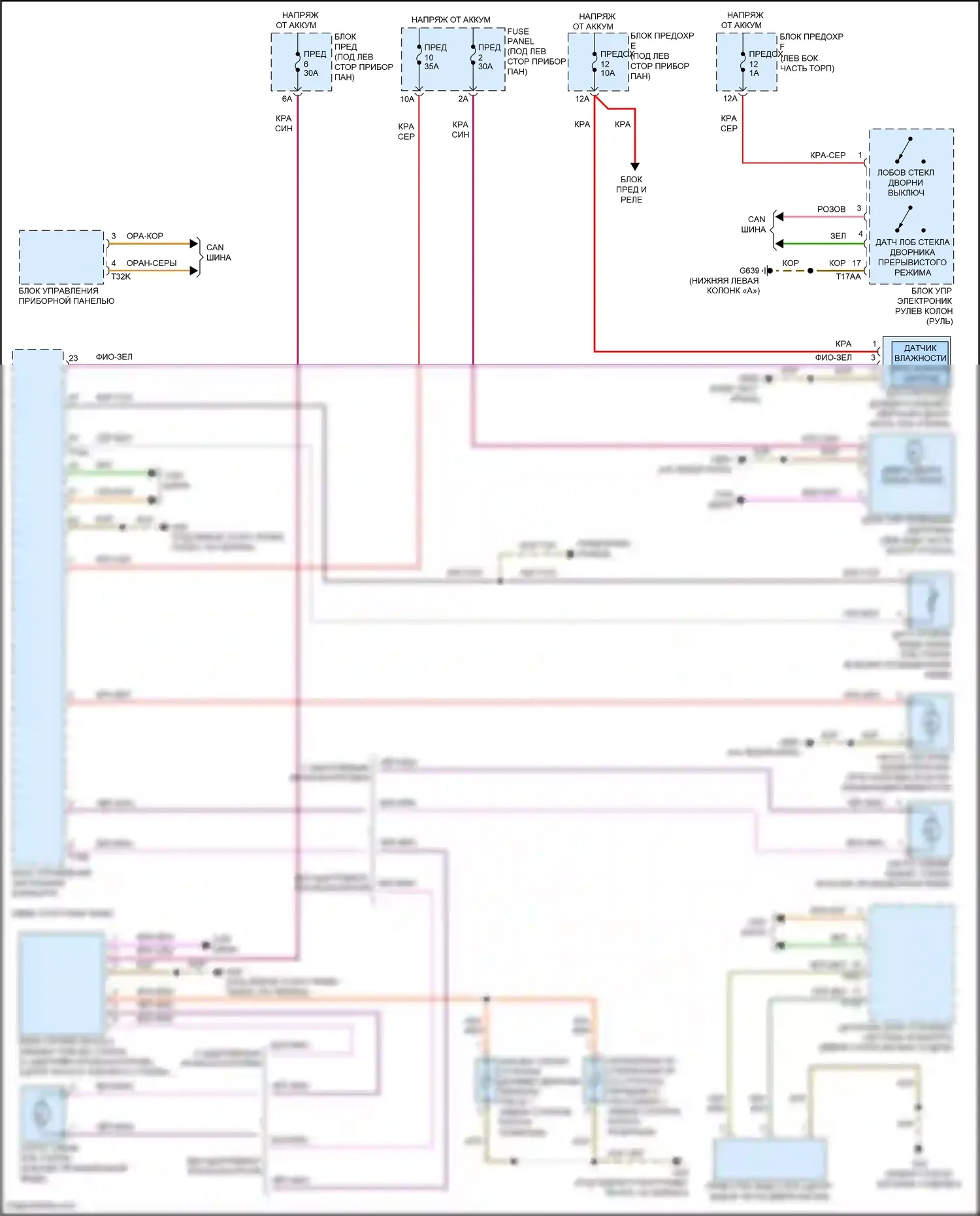 SQ8 Audi I (2019-2023): Дворники и омыватели электросхема 
