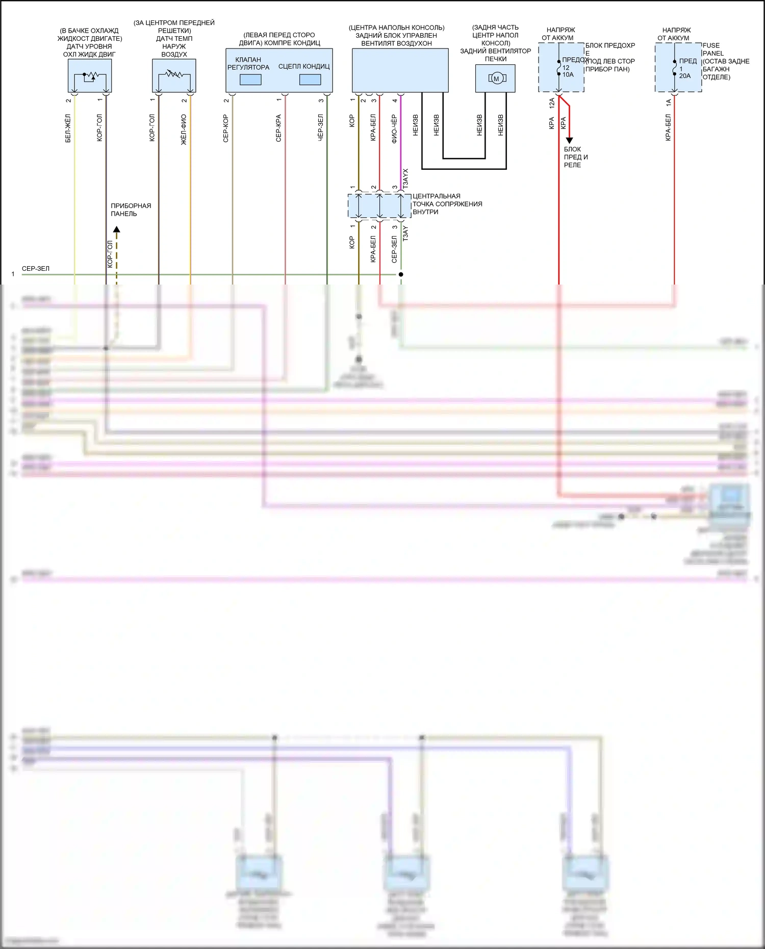 SQ8 Audi I (2019-2023): Электросхема климат контроля, с климат-контролем и задним управлением, без многозонного и ударного контроля давления (2 из 4) 