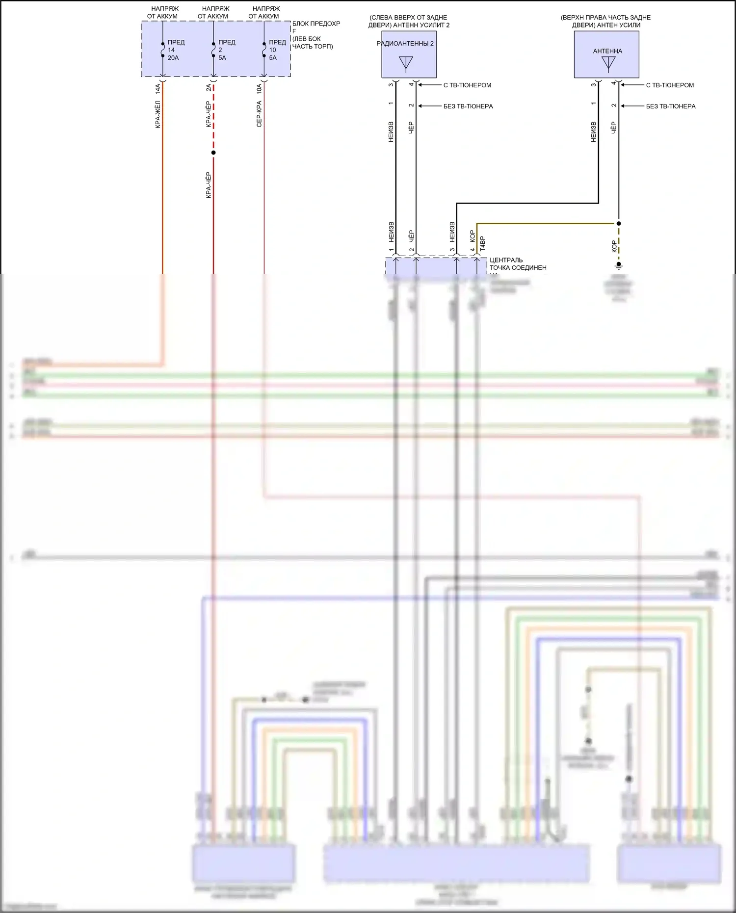 SQ8 Audi I (2019-2023): Электросхема радиосистемы, с усилителем, без высокого уровня звука (3 из 5) 