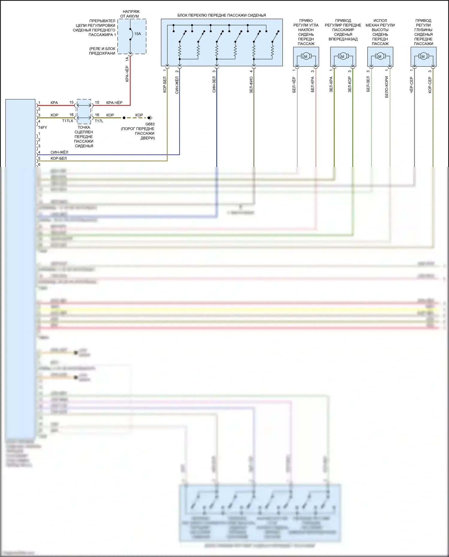 SQ8 Audi I (2019-2023): Электросхема кресла памяти пассажира, с комфортными креслами 