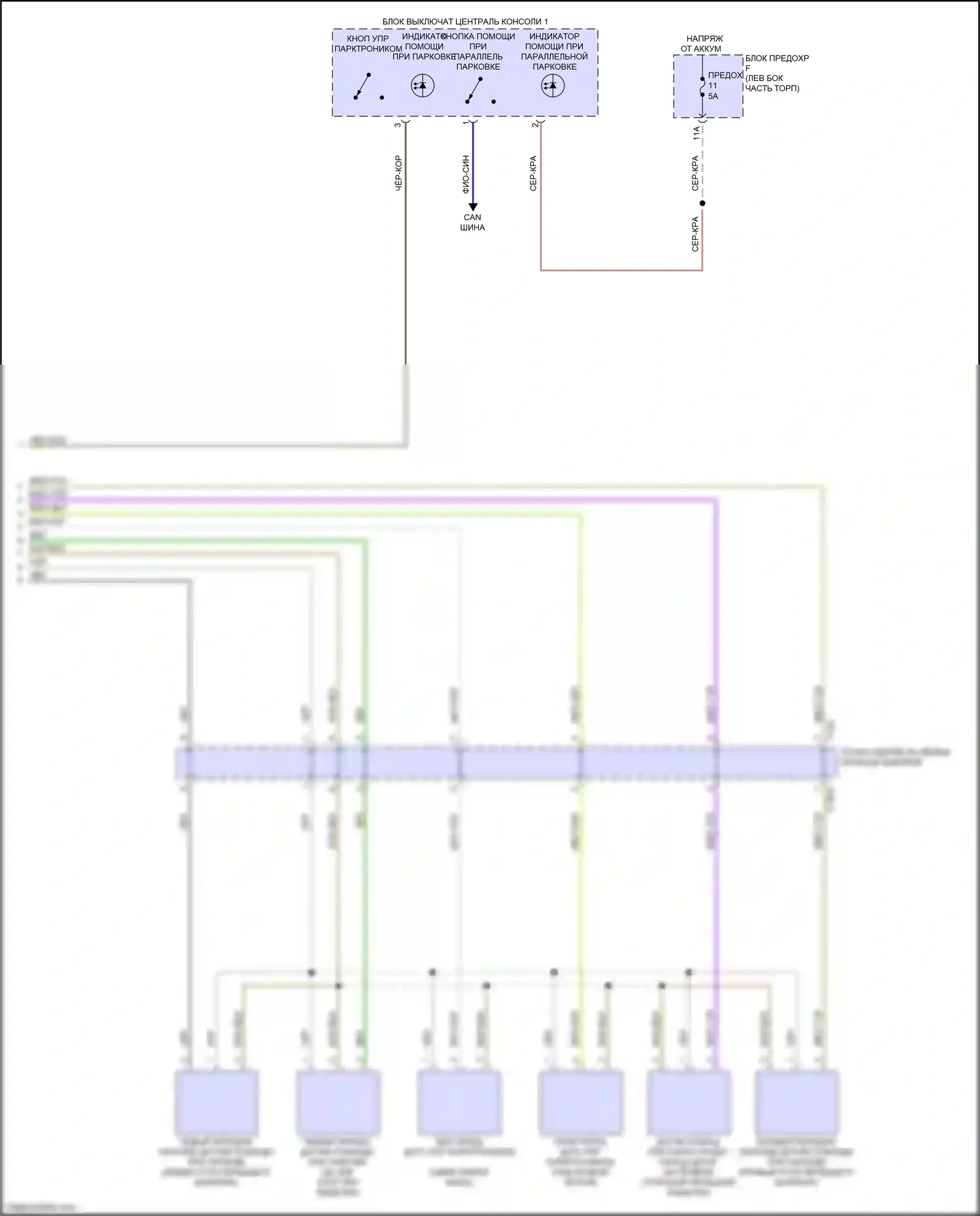 SQ8 Audi I (2019-2023): Электросхема парктроника, с параллельной парковкой, без помощи водителя (2 из 2) 