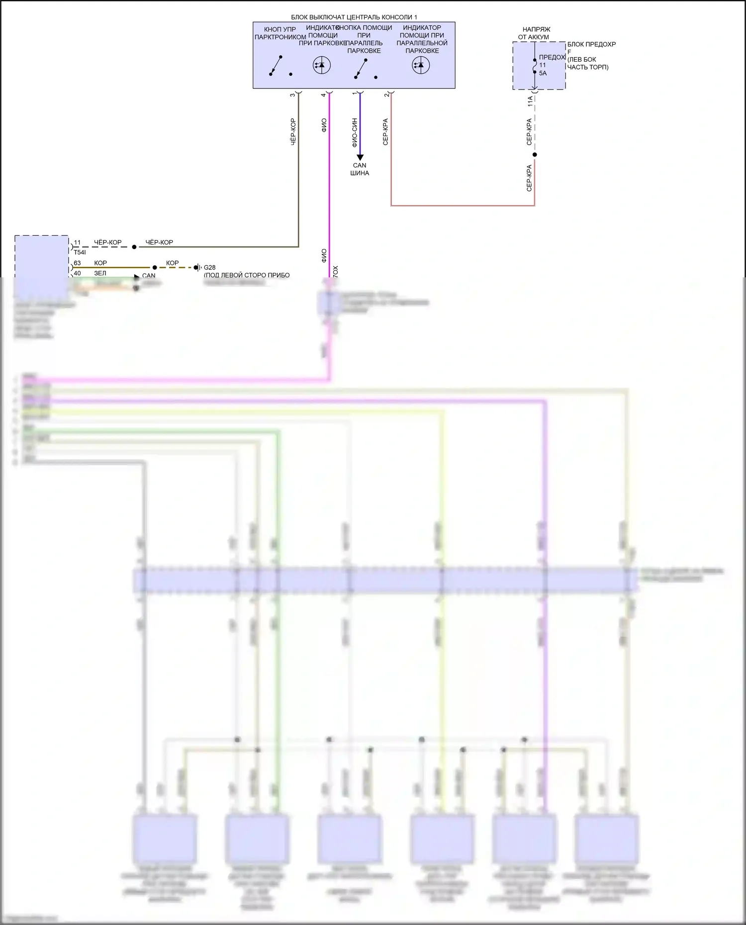 SQ8 Audi I (2019-2023): Электросхема парктроника, с параллельной парковкой и поддержкой водителя (2 из 2) 