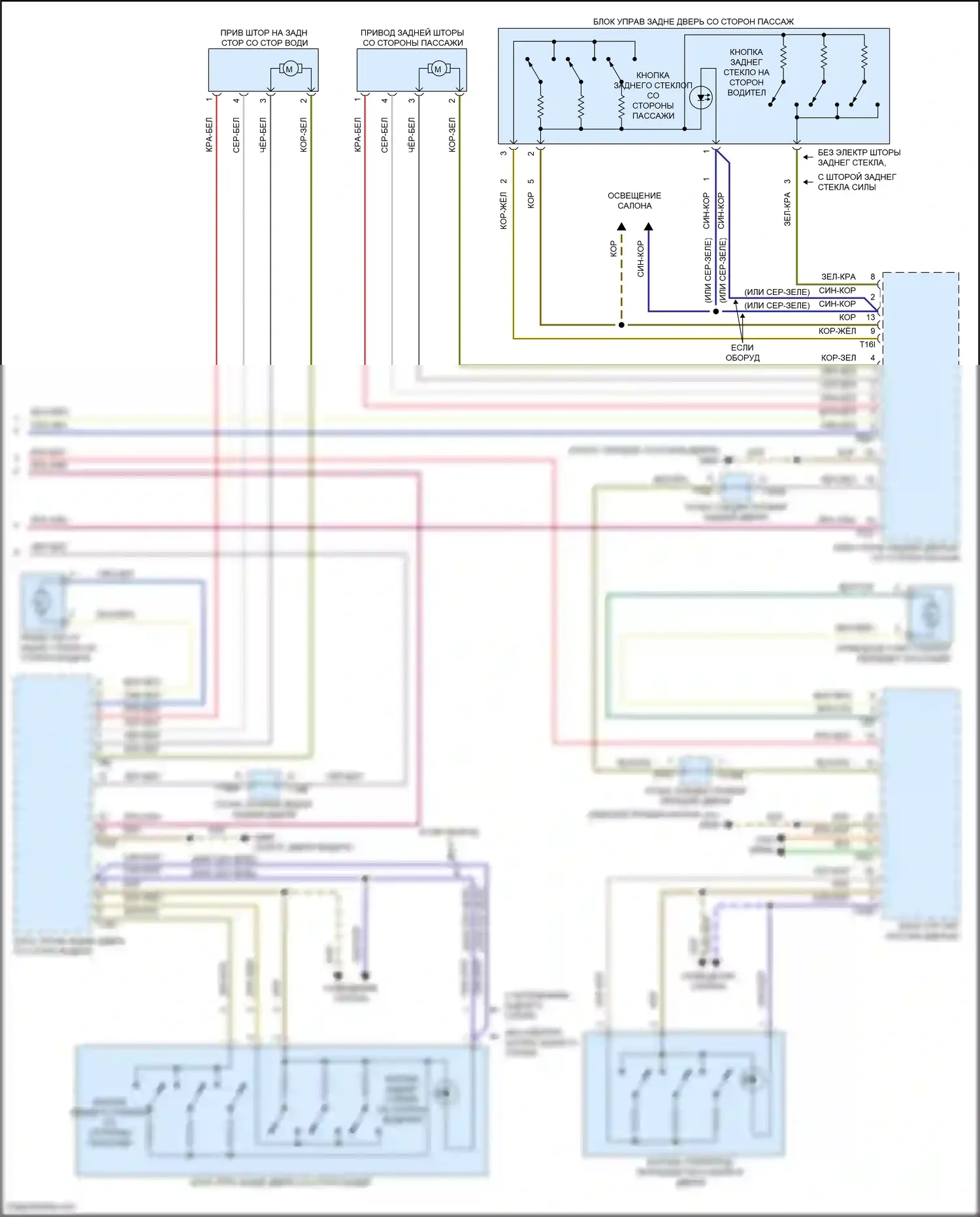 SQ8 Audi I (2019-2023): Электросхема стеклоподъемников (2 из 2) 