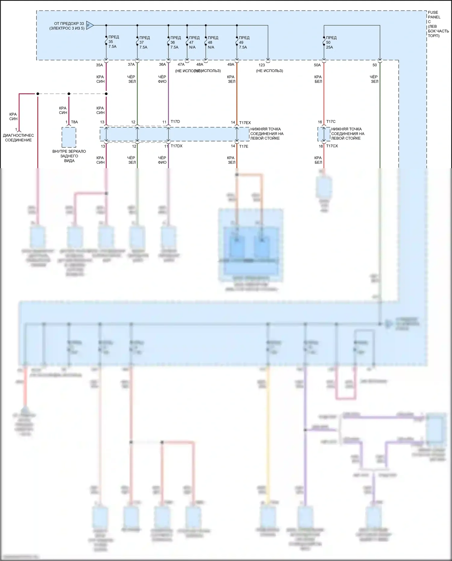 TT RS Audi 8S рестайлинг (2019-2024): Электросхема блока предохранителей реле (4 из 5) 