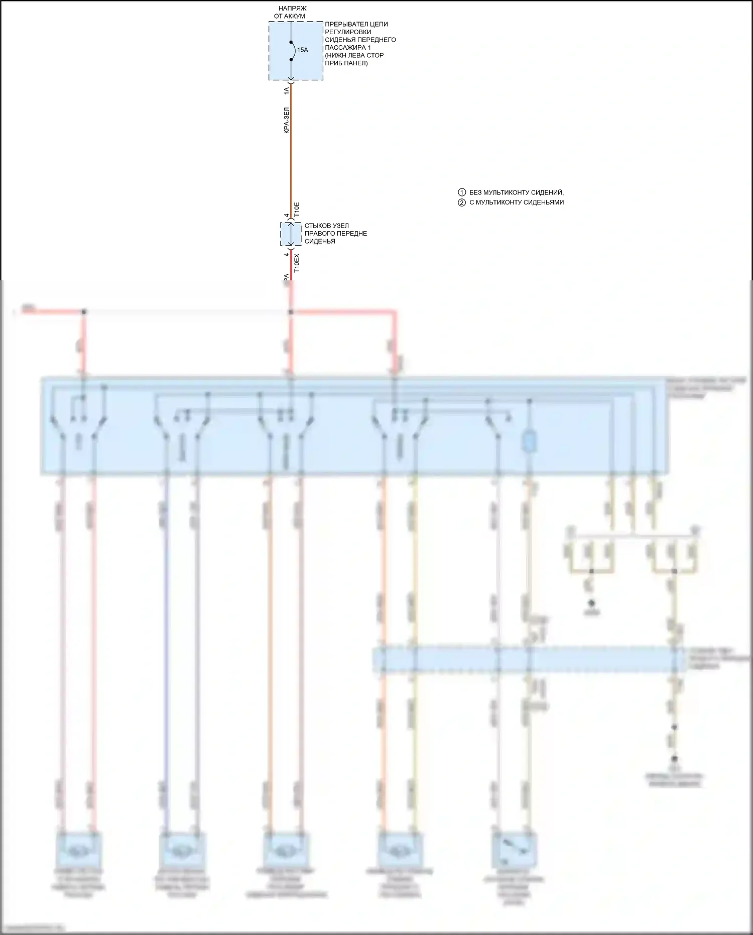 TT RS Audi 8S рестайлинг (2019-2024): Электросхема сидений (3 из 3) 