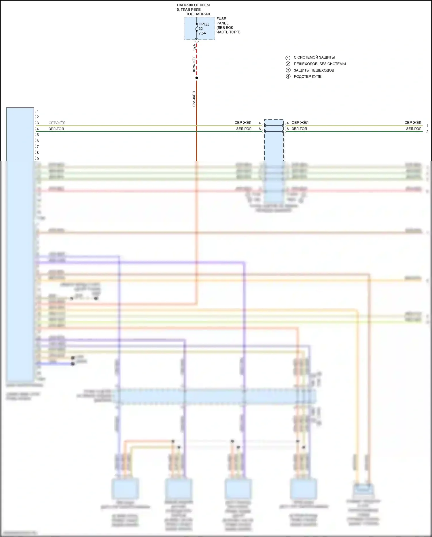 TT RS Audi 8S рестайлинг (2019-2024): Электросхема парктроника, без параллельной парковки (1 из 2) 
