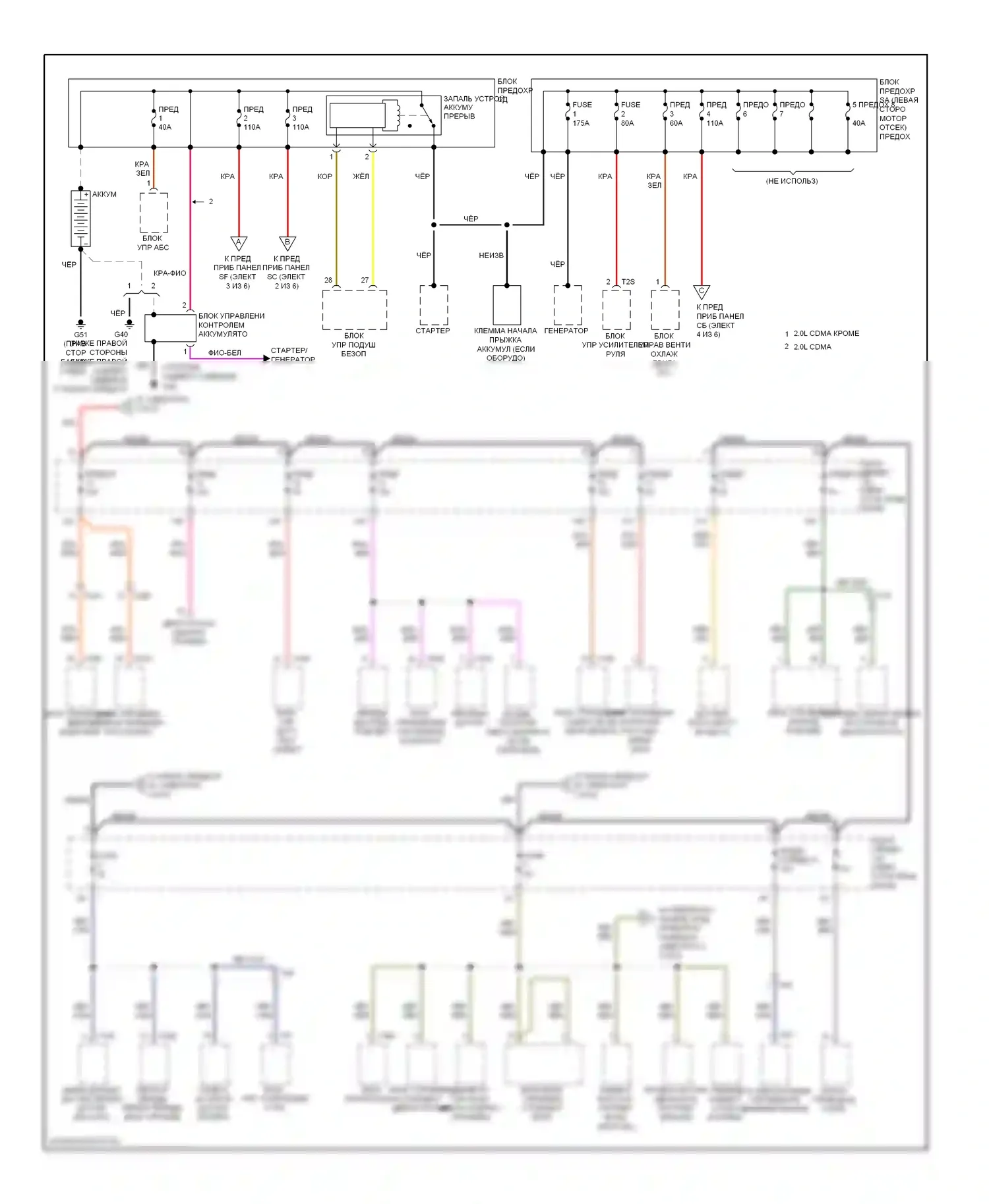 TT Audi 8J рестайлинг (2010-2014): Электросхема блока предохранителей реле (1 из 6) 
