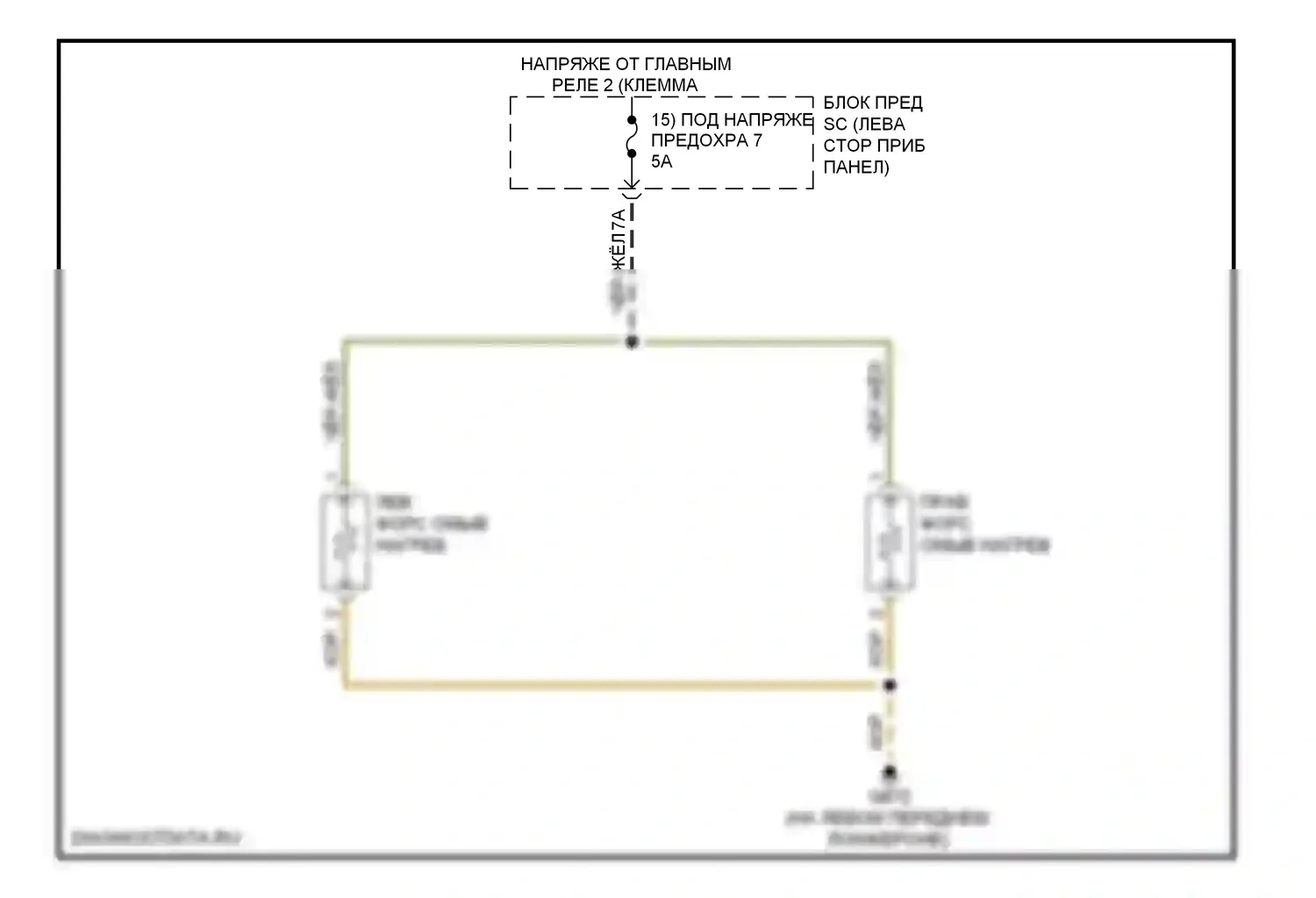TT Audi 8J рестайлинг (2010-2014): Электросхема подогрева форсунки 