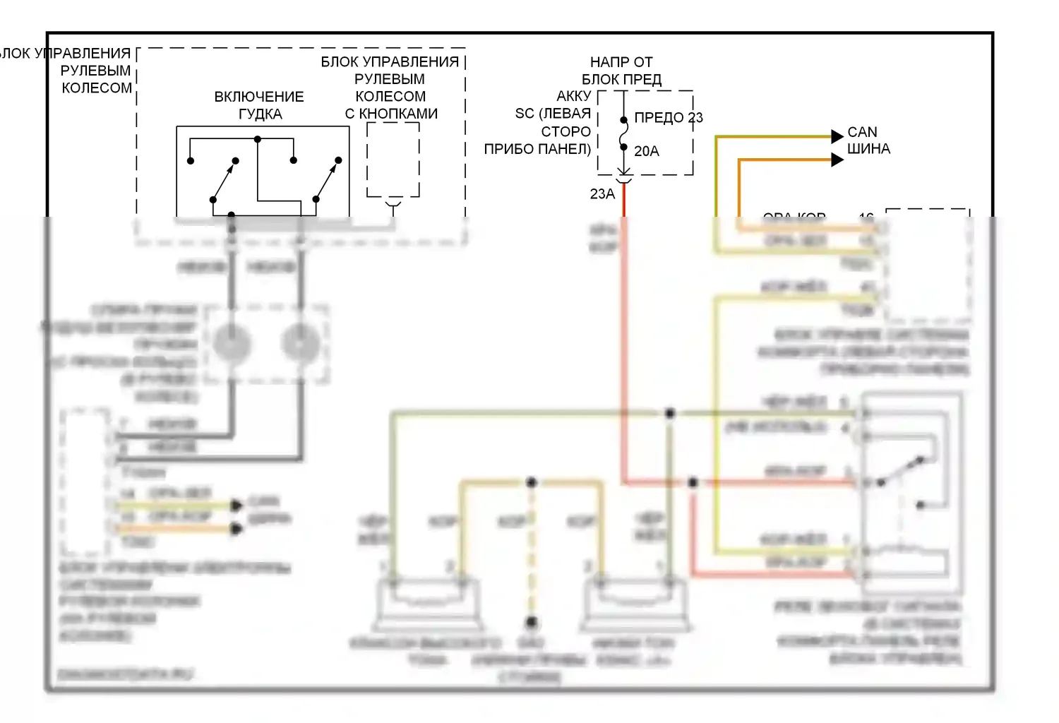 TT Audi 8J рестайлинг (2010-2014): Электросхема клаксона 