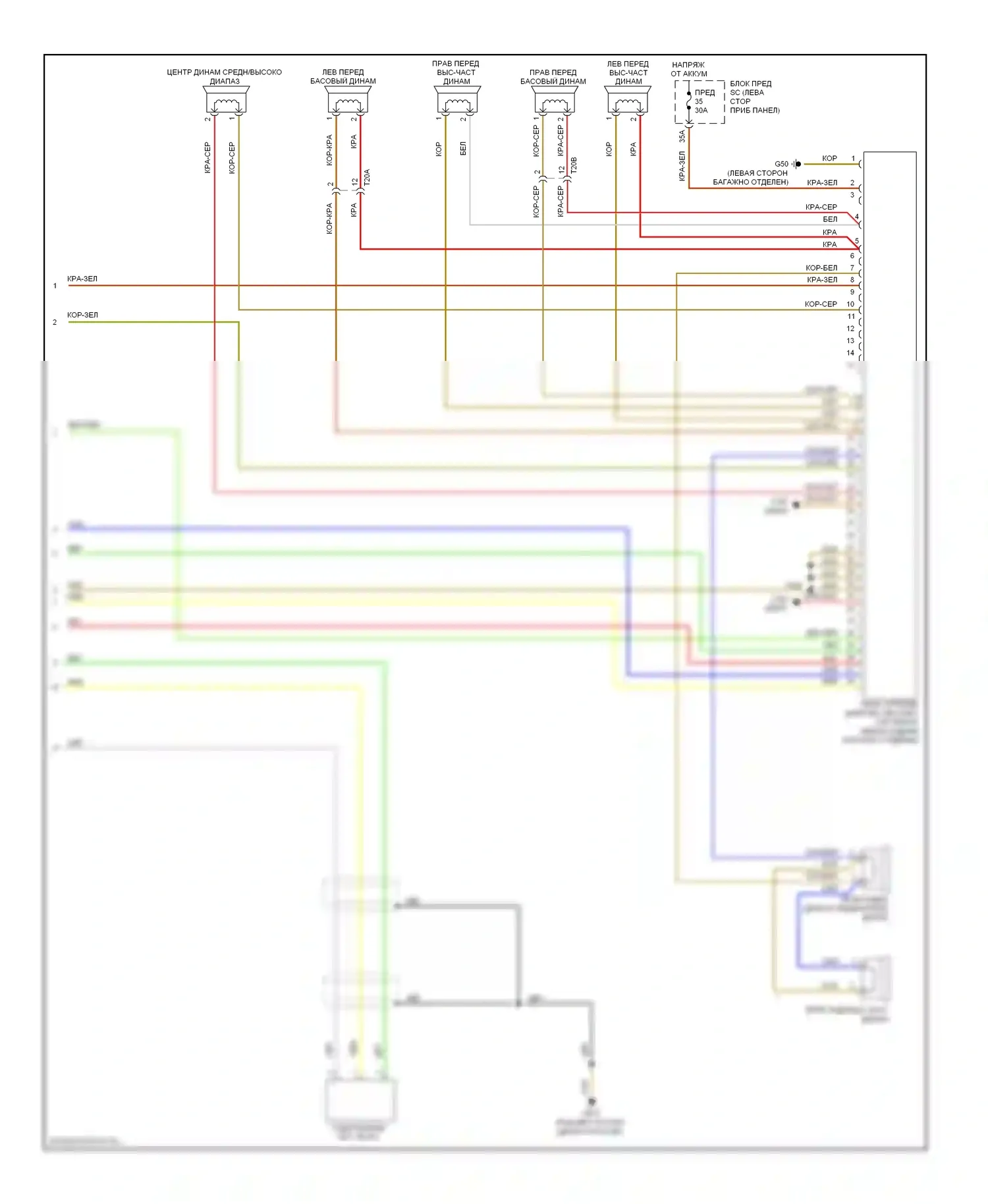 TT Audi 8J рестайлинг (2010-2014): Электросхема магнитолы, без bose (2 из 2) 